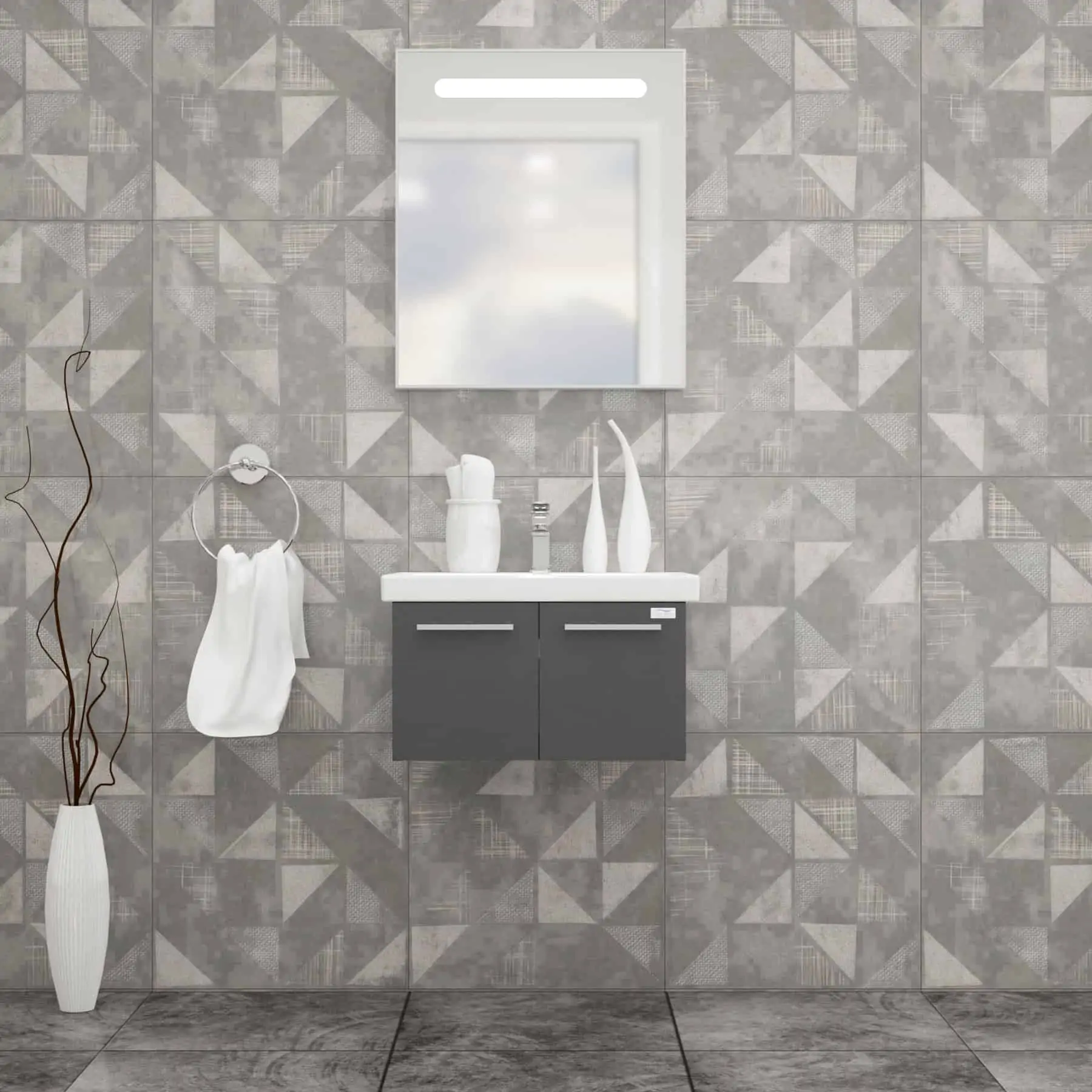 Casa Mare Aspe 24" Bathroom Vanity and Ceramic Sink Combo with LED Mirror - Image 7