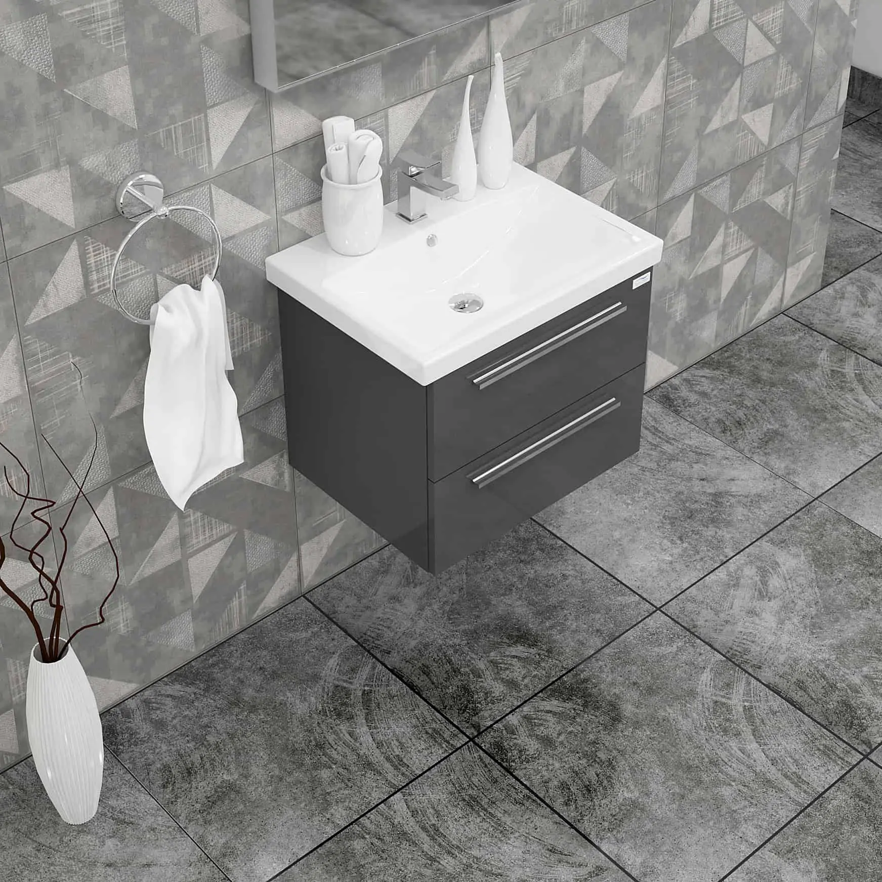 Casa Mare Elke 32" Bathroom Vanity and Ceramic Sink Combo with LED Mirror - Image 10
