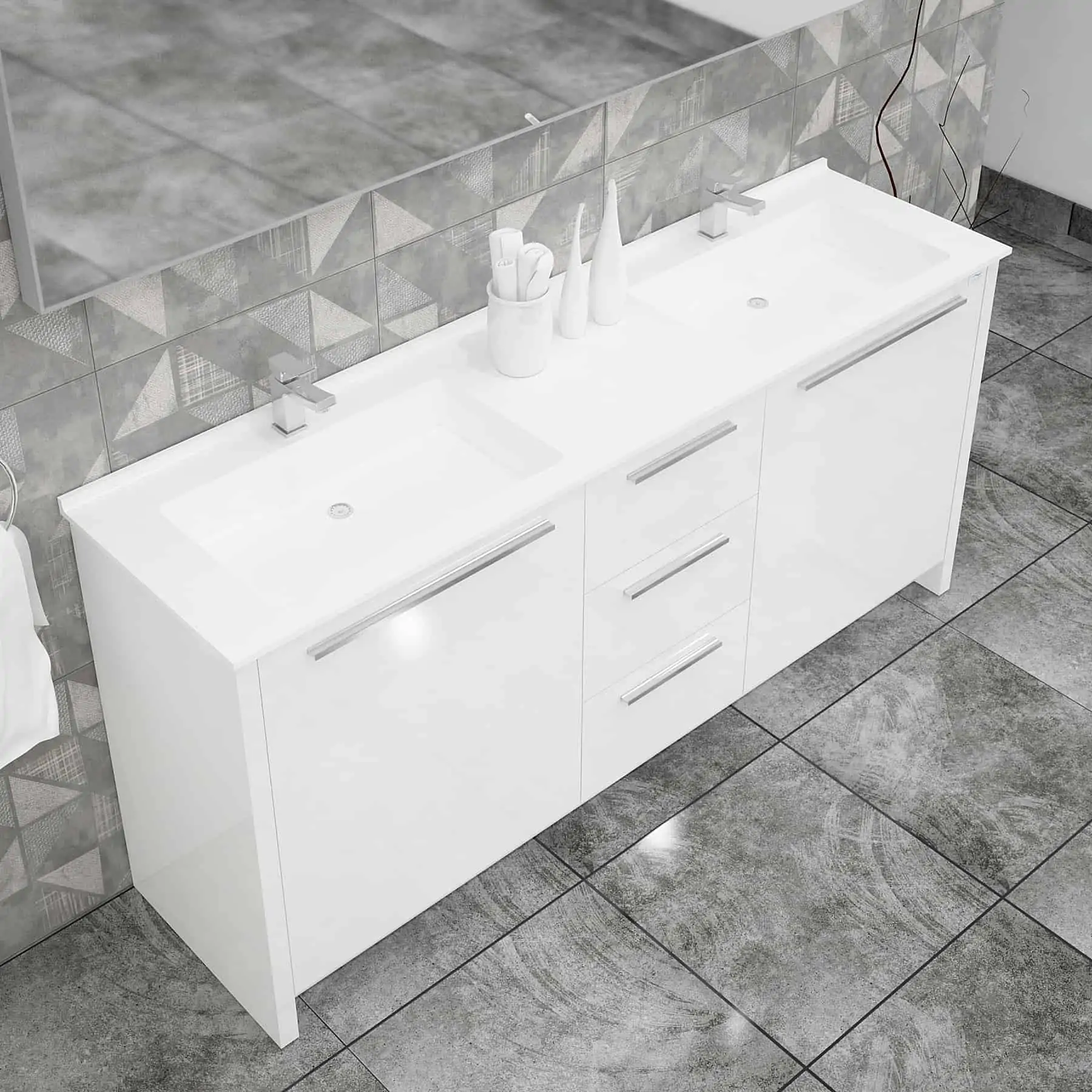 Casa Mare Nona Modern Double Sink Freestanding Bathroom Vanity and Sink Combo - Image 22