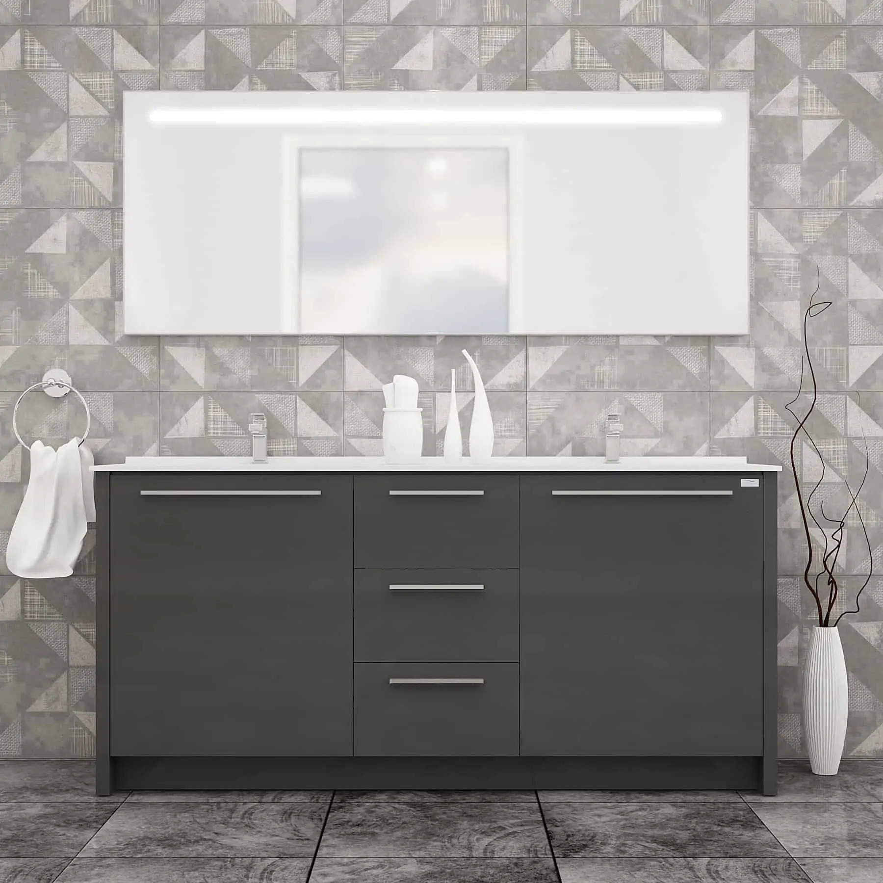 Casa Mare Nona Modern Double Sink Freestanding Bathroom Vanity and Sink Combo - Image 7