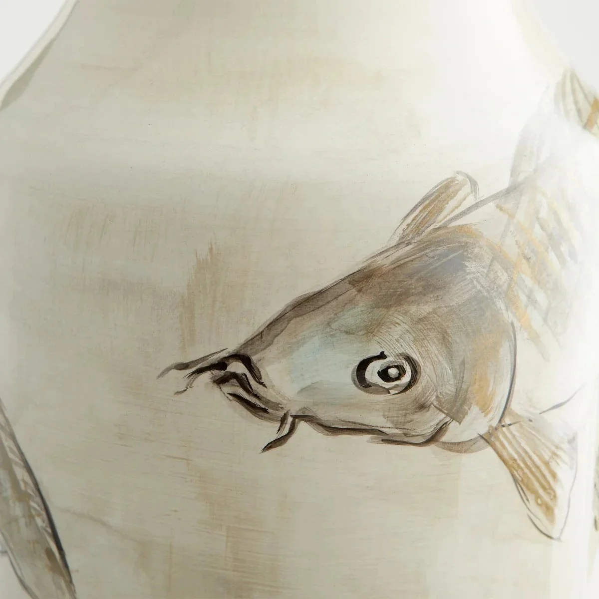 Cyan Design Playing Koi Vase | Tan And Ivory 09883 - Image 2