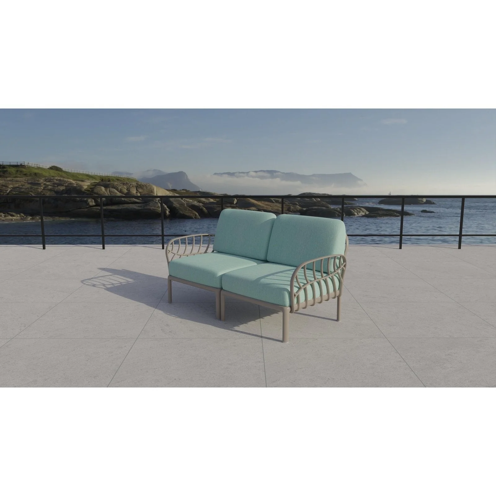 Strata Furniture Dahlia Patio Loveseat Grey ODALGM - Image 2