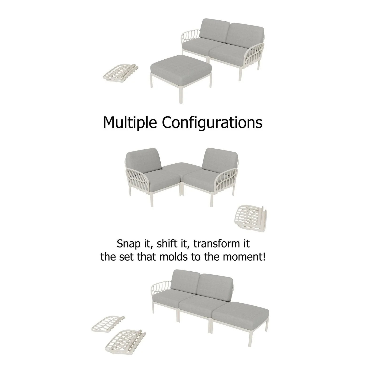 Strata Furniture Dahlia Patio Set Chairs and Ottoman ODACCOWG - Image 4