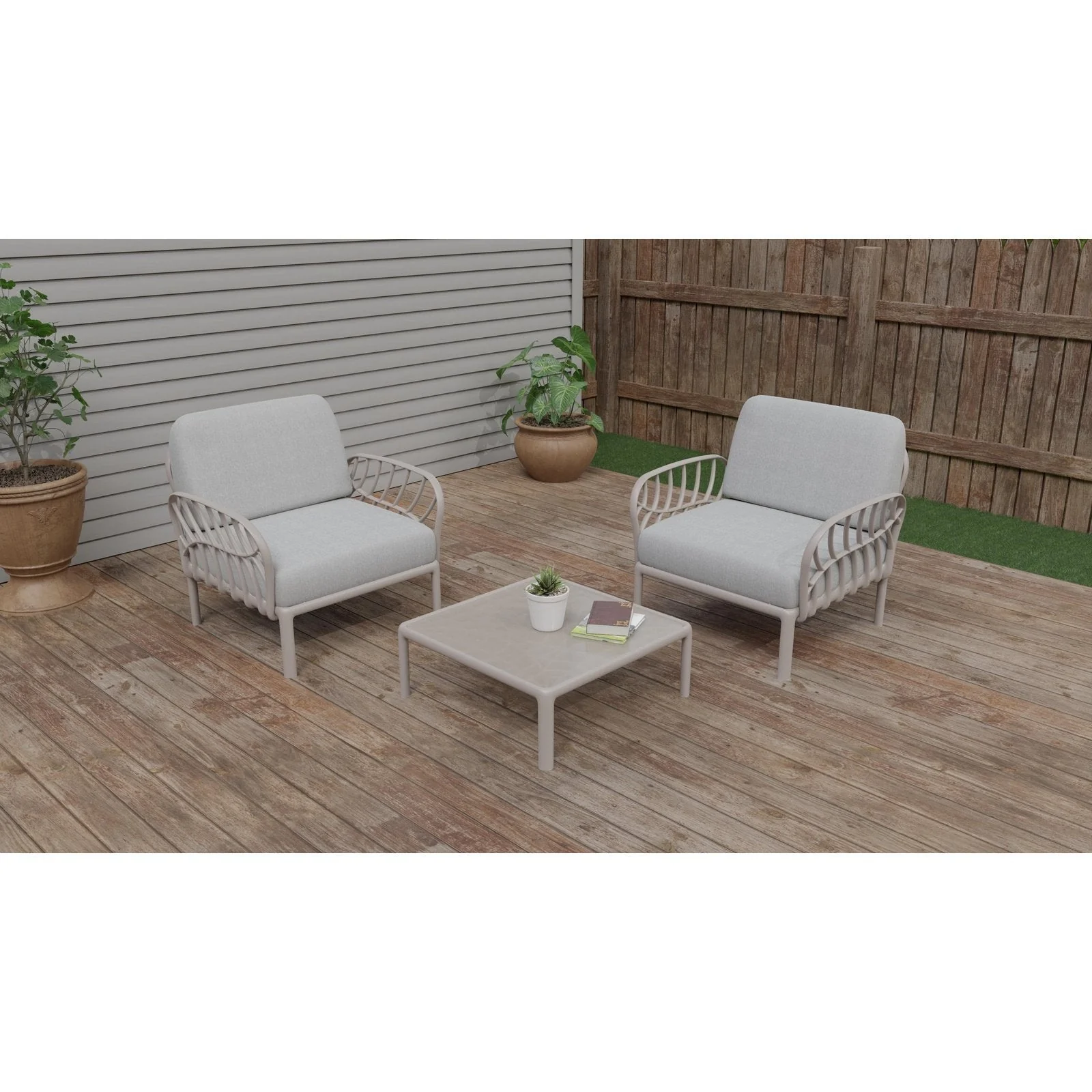 Strata Furniture Dahlia Patio Set Chairs and Table ODACCTGG - Image 2