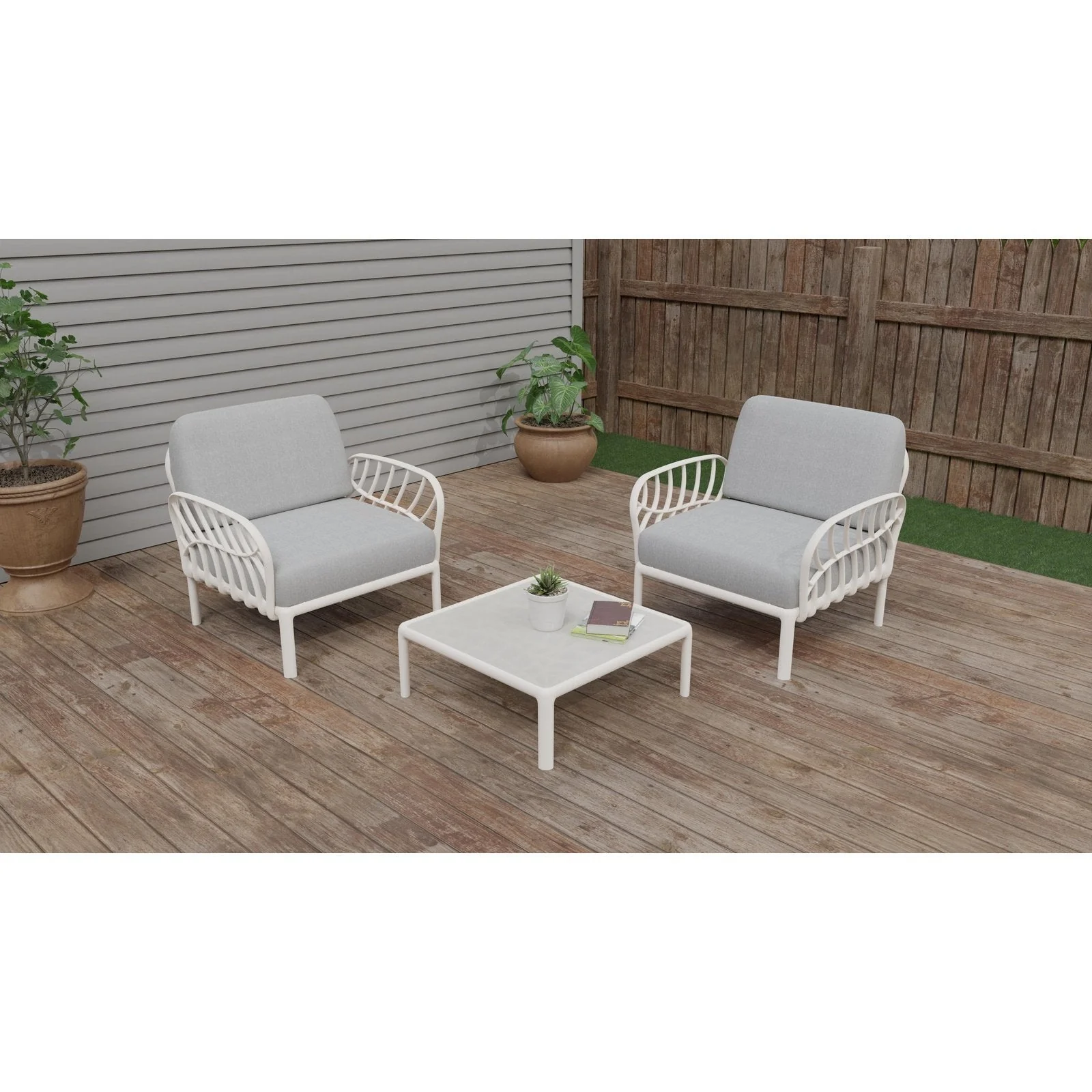 Strata Furniture Dahlia Patio Set Chairs and Table ODACCTWG - Image 2