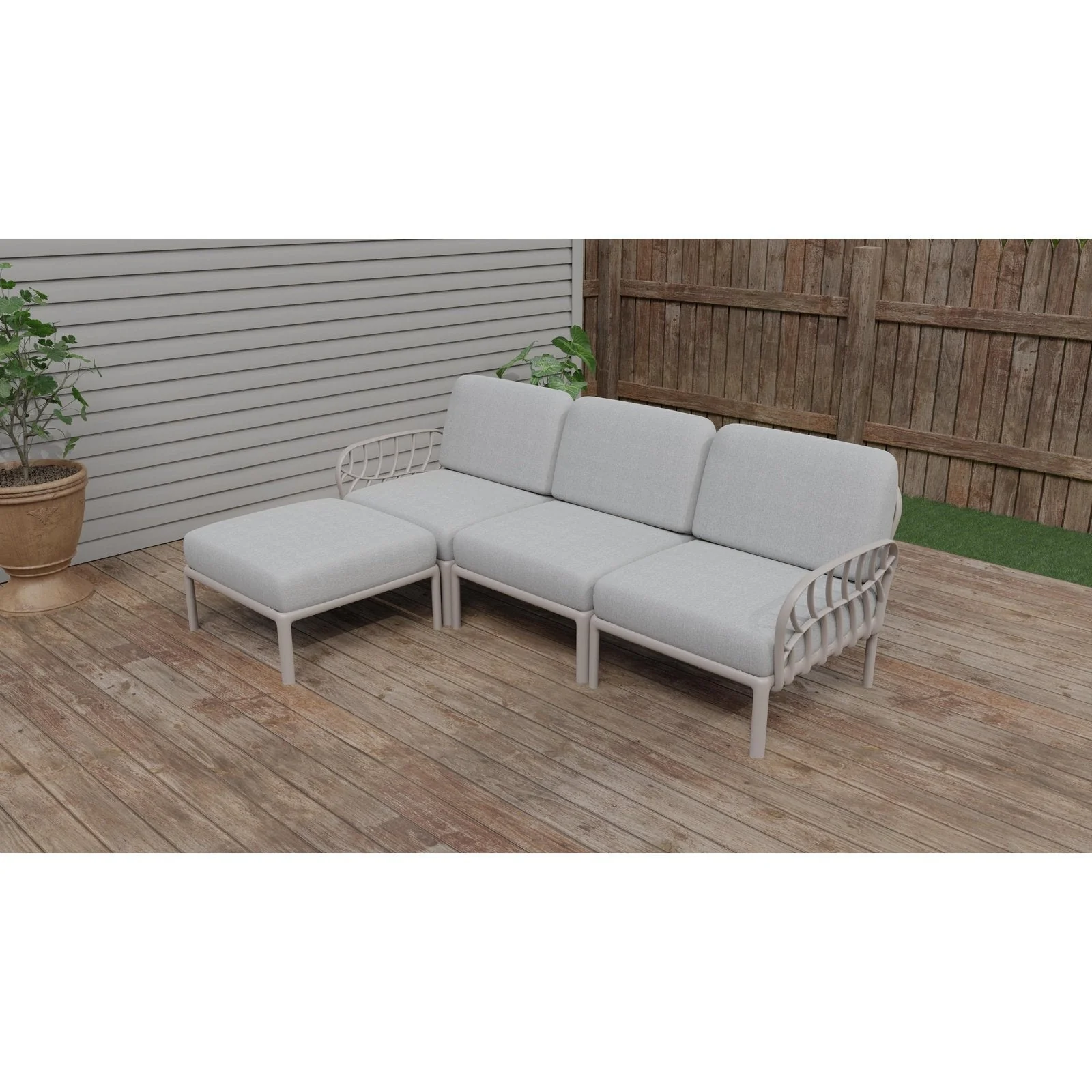 Strata Furniture Dahlia Patio Sofa Ottoman Set ODASOGG - Image 3