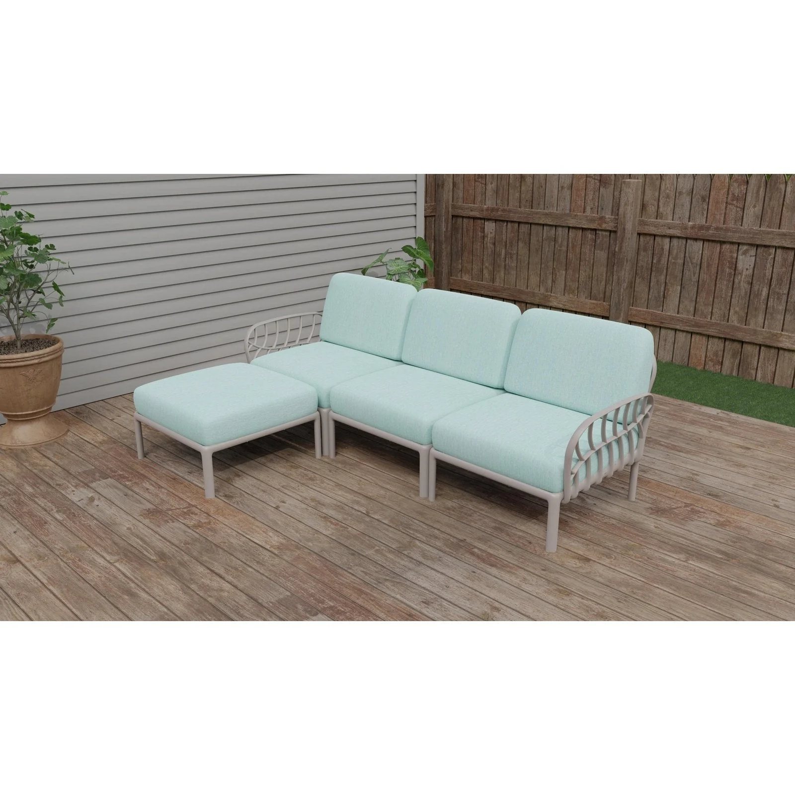 Strata Furniture Dahlia Patio Sofa Ottoman Set ODASOGM - Image 2