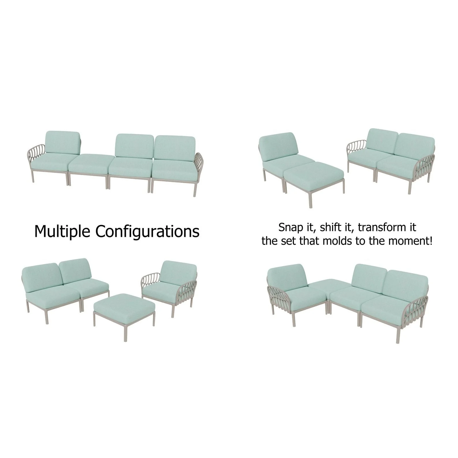 Strata Furniture Dahlia Patio Sofa Ottoman Set ODASOGM - Image 4