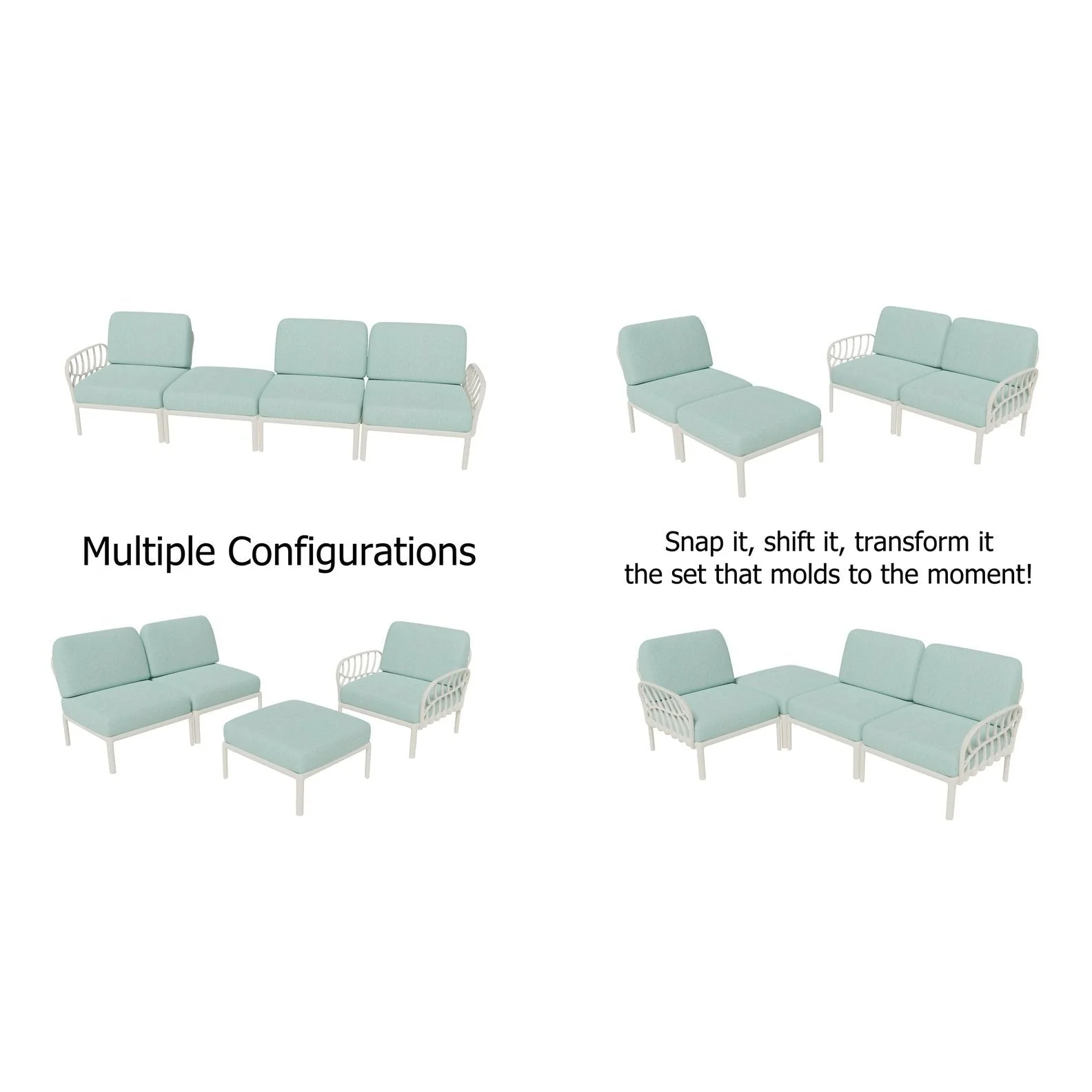 Strata Furniture Dahlia Patio Sofa Ottoman Set ODASOWM - Image 4