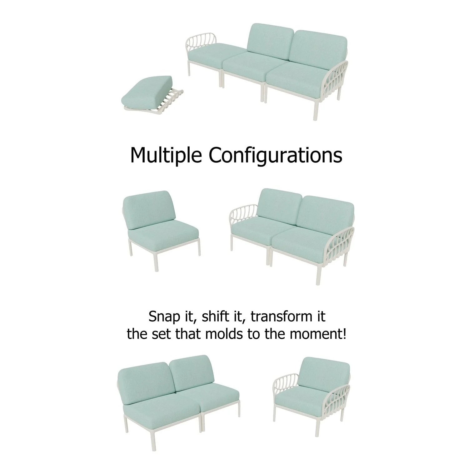 Strata Furniture Dahlia Patio Sofa White ODASWM - Image 4