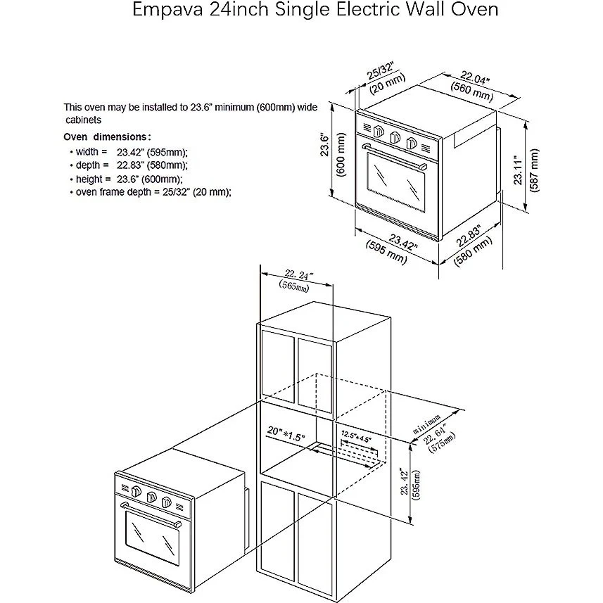 Empava 24 inch Electric Single Wall Oven EMPV-24WOA01 - Image 6