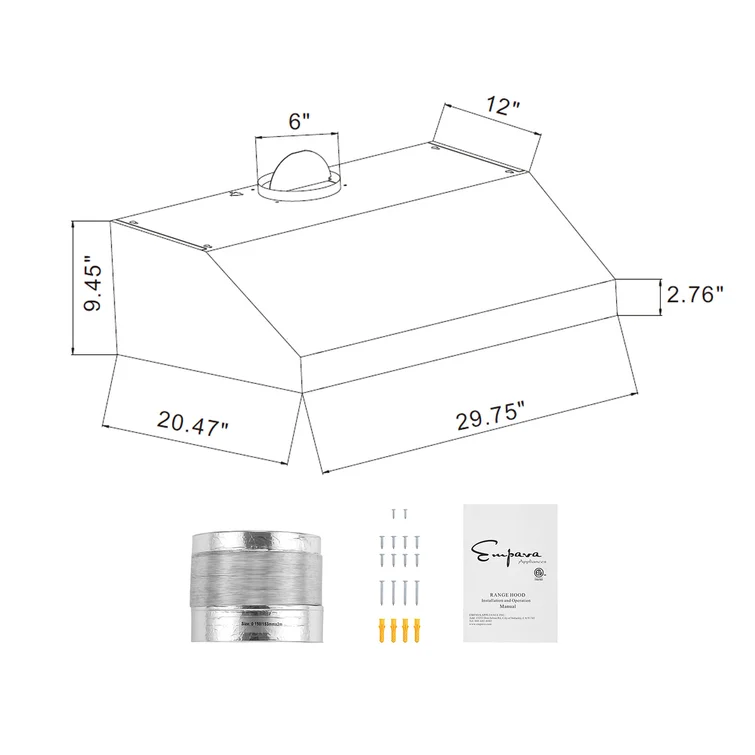 Empava 30 inch CFM Ducted Under Cabinet Range Hood EMPV-30RH07 - Image 8