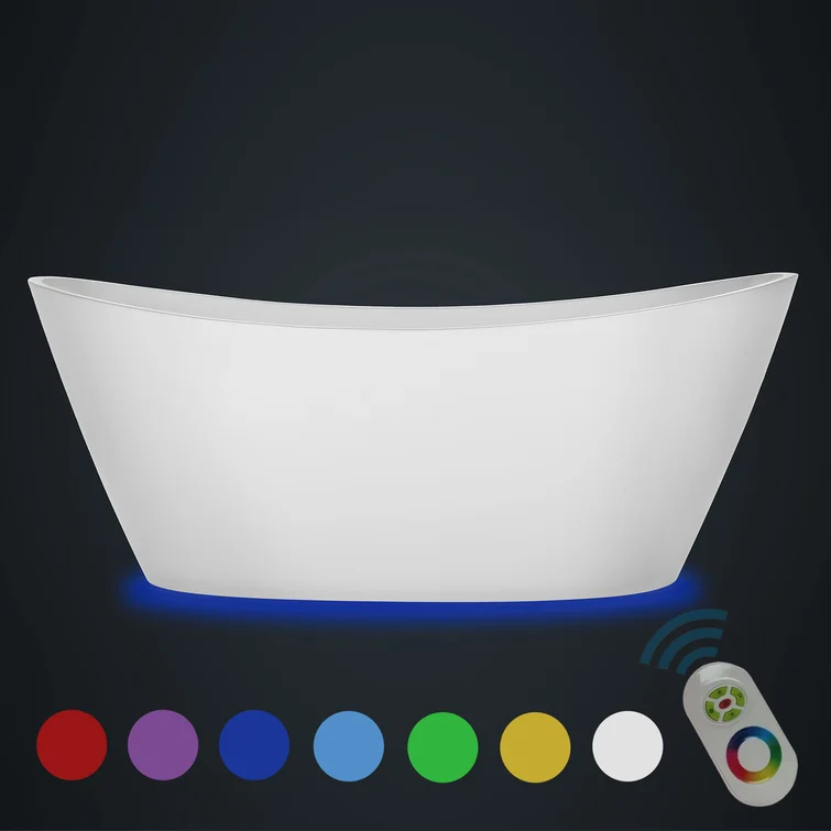 Empava 59 inch Freestanding Soaking Bathtub with Lighted - EMPV-59FT1518LED - Image 11