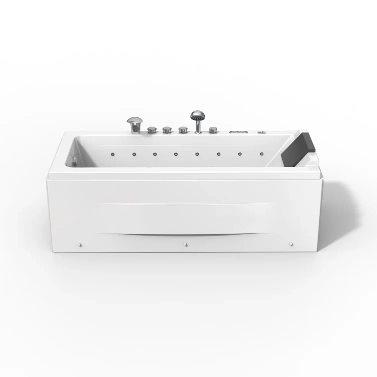 Empava 67 inch Whirlpool Rectangular Bathtub - EMPV-67JT351LED - Image 2