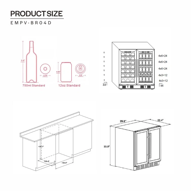 Empava Dual Zone Wine Cooler & Beverage Fridge EMPV-BR04D - Image 5