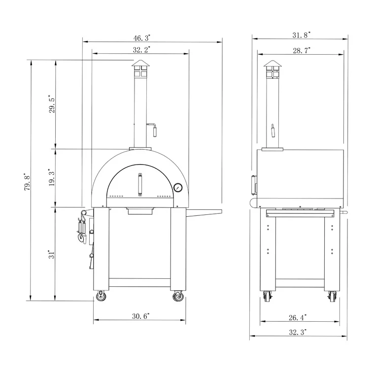 Empava Outdoor Wood Fired Pizza Oven EMPV-PG01 - Image 5