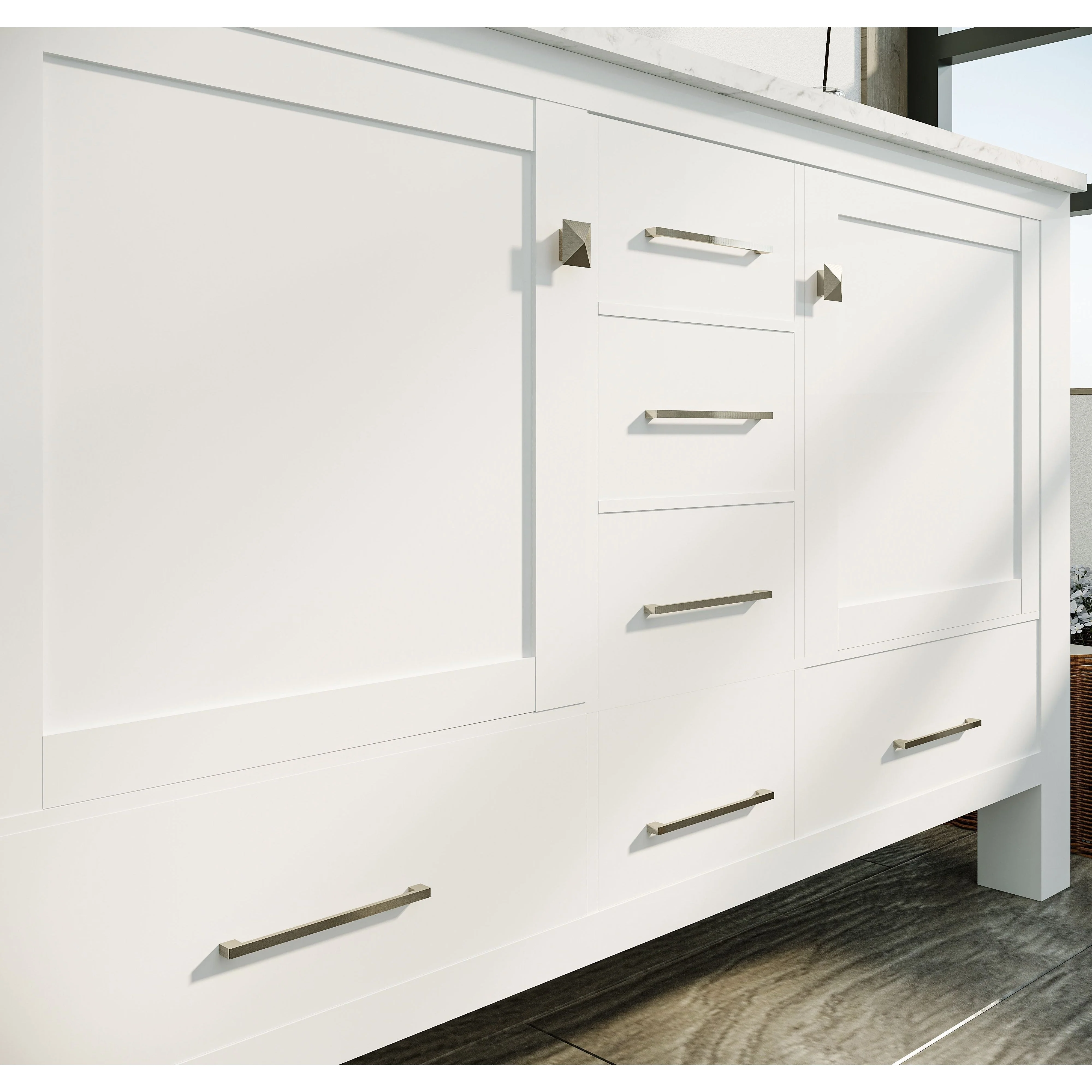 Eviva Aberdeen 48" Transitional Double Sink Bathroom Vanity with White Carrara Marble Countertop and Undermount Porcelain Sinks - Image 30