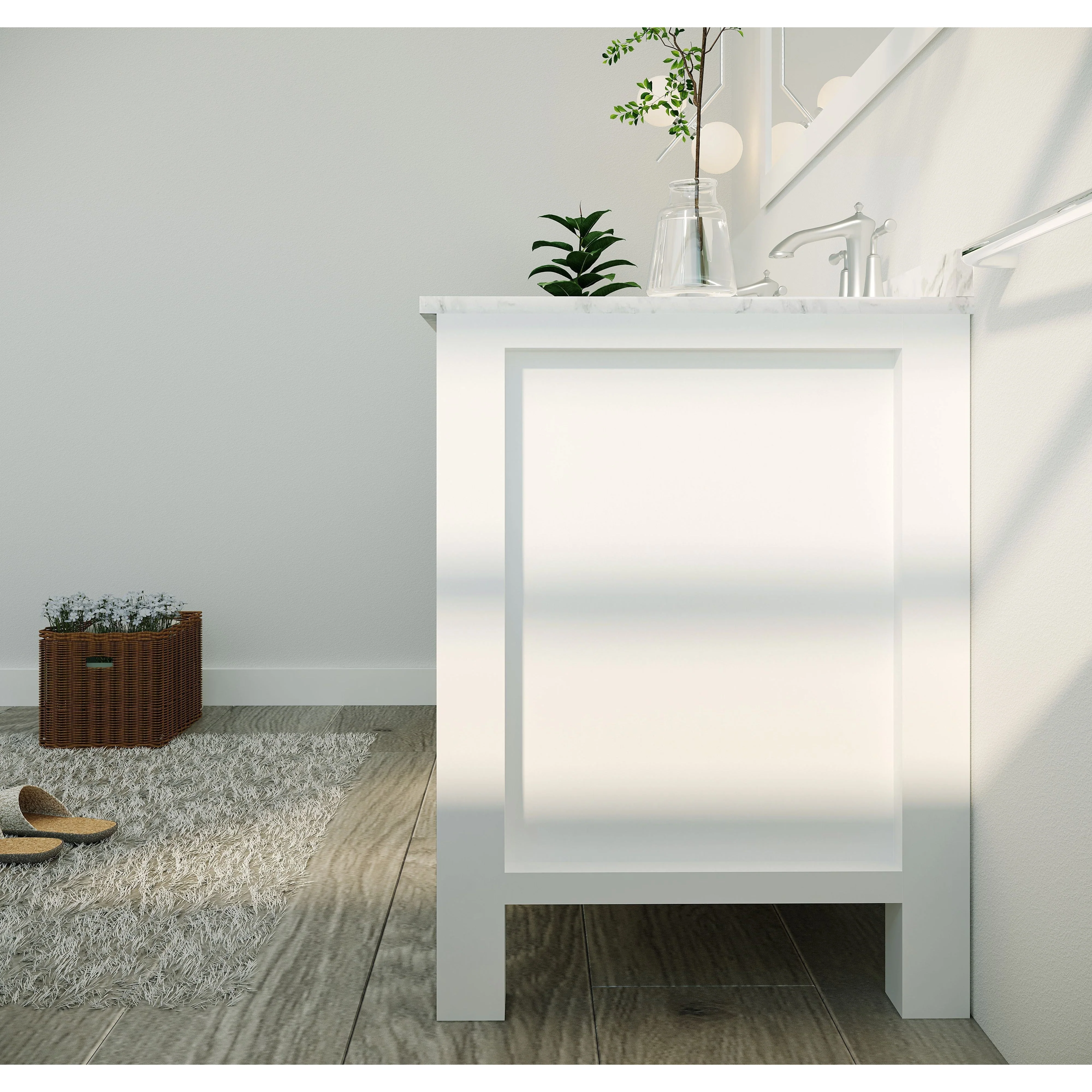 Eviva Aberdeen 48" Transitional Double Sink Bathroom Vanity with White Carrara Marble Countertop and Undermount Porcelain Sinks - Image 33