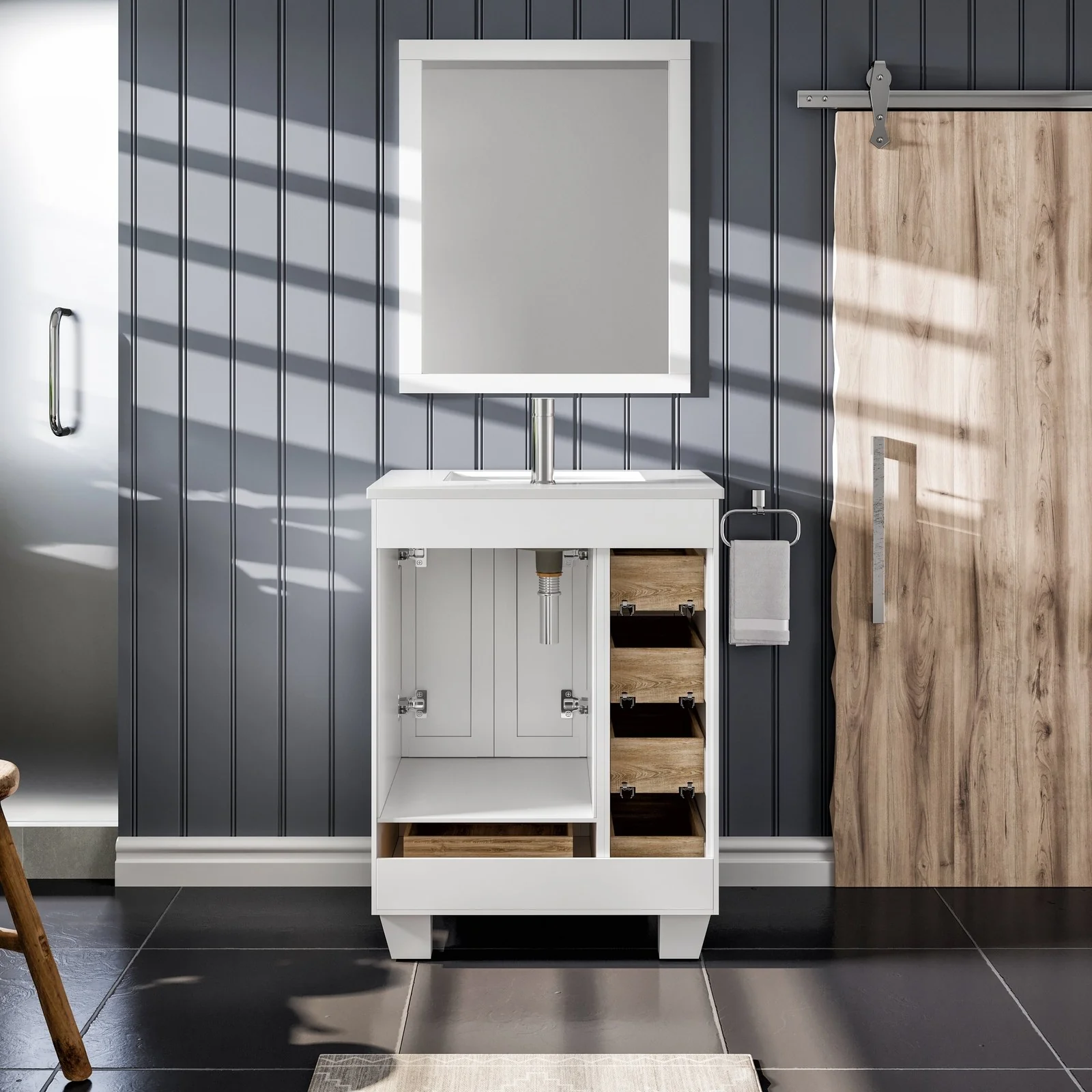 Eviva Acclaim 24" Transitional Bathroom Vanity with White Quartz Countertop and Undermount Porcelain Sink - Image 13