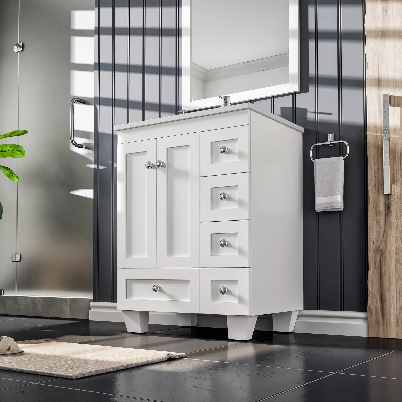 Eviva Acclaim 24" Transitional Bathroom Vanity with White Quartz Countertop and Undermount Porcelain Sink - Image 15