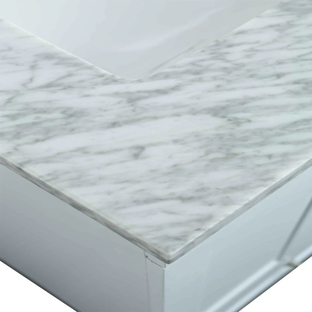 Eviva Acclaim C. 28" Transitional Bathroom Vanity with White Carrera Marble Countertop - Image 4