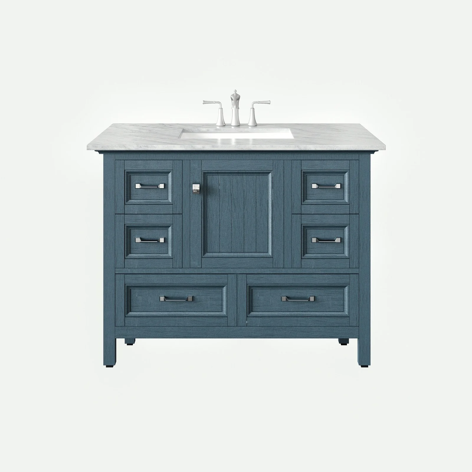 Eviva Britney 42" Blue Bathroom Vanity in White Finish