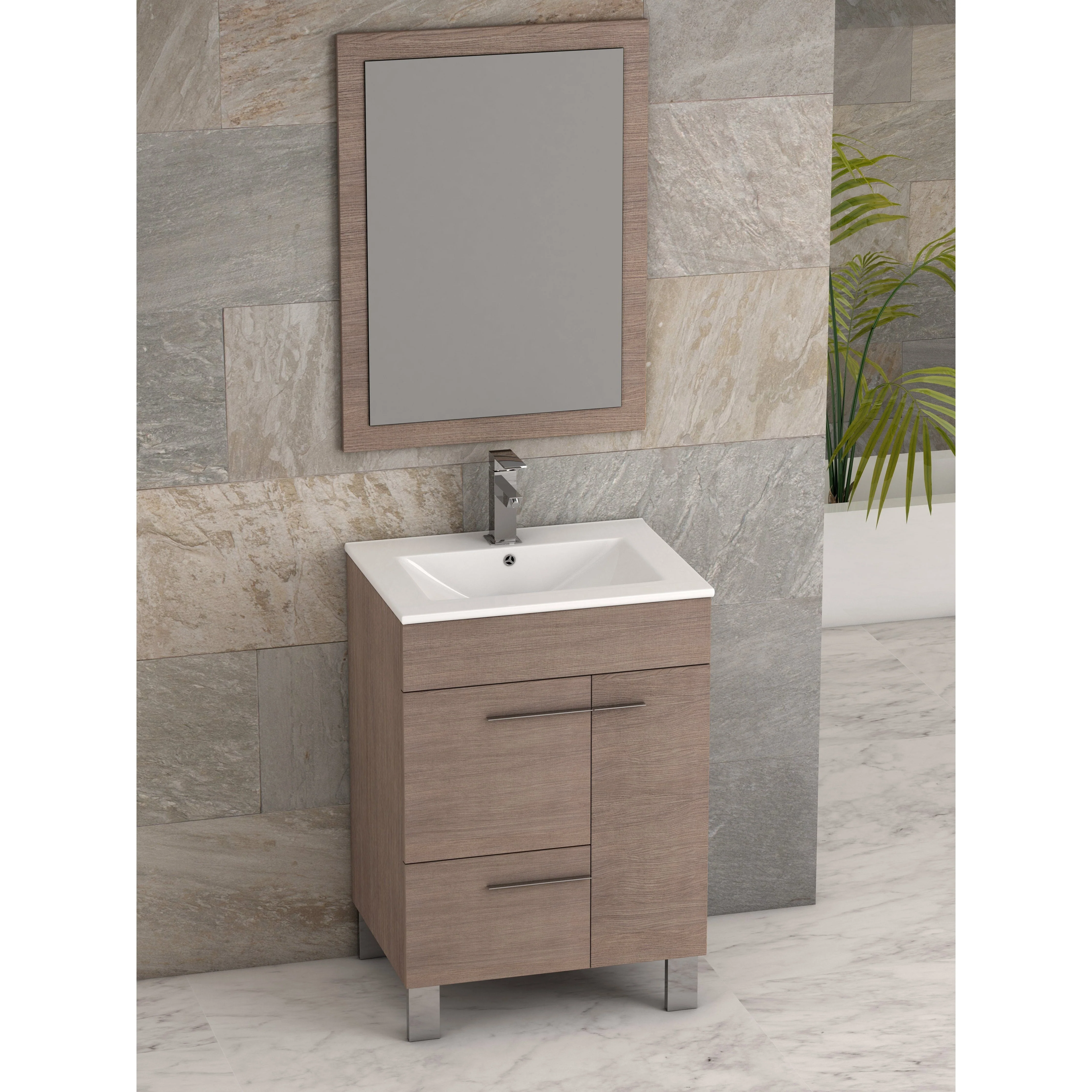 Eviva Cup 24" Modern Bathroom Vanity with White Integrated Porcelain Sink - Image 4