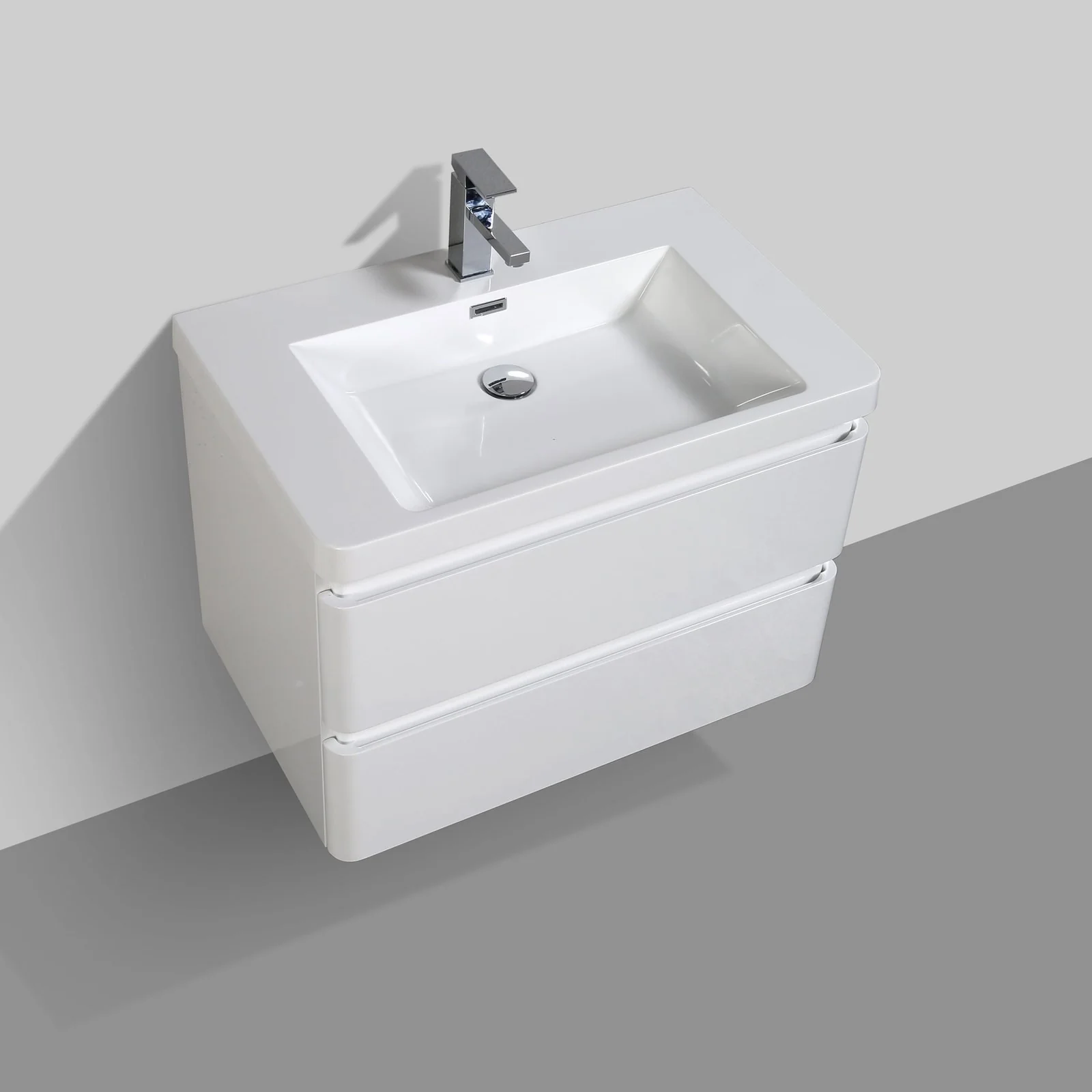 Eviva Glazzy 30" Glossy White Finish Wall Mount Modern Bathroom Vanity with White Integrated Acrylic Top - Image 4