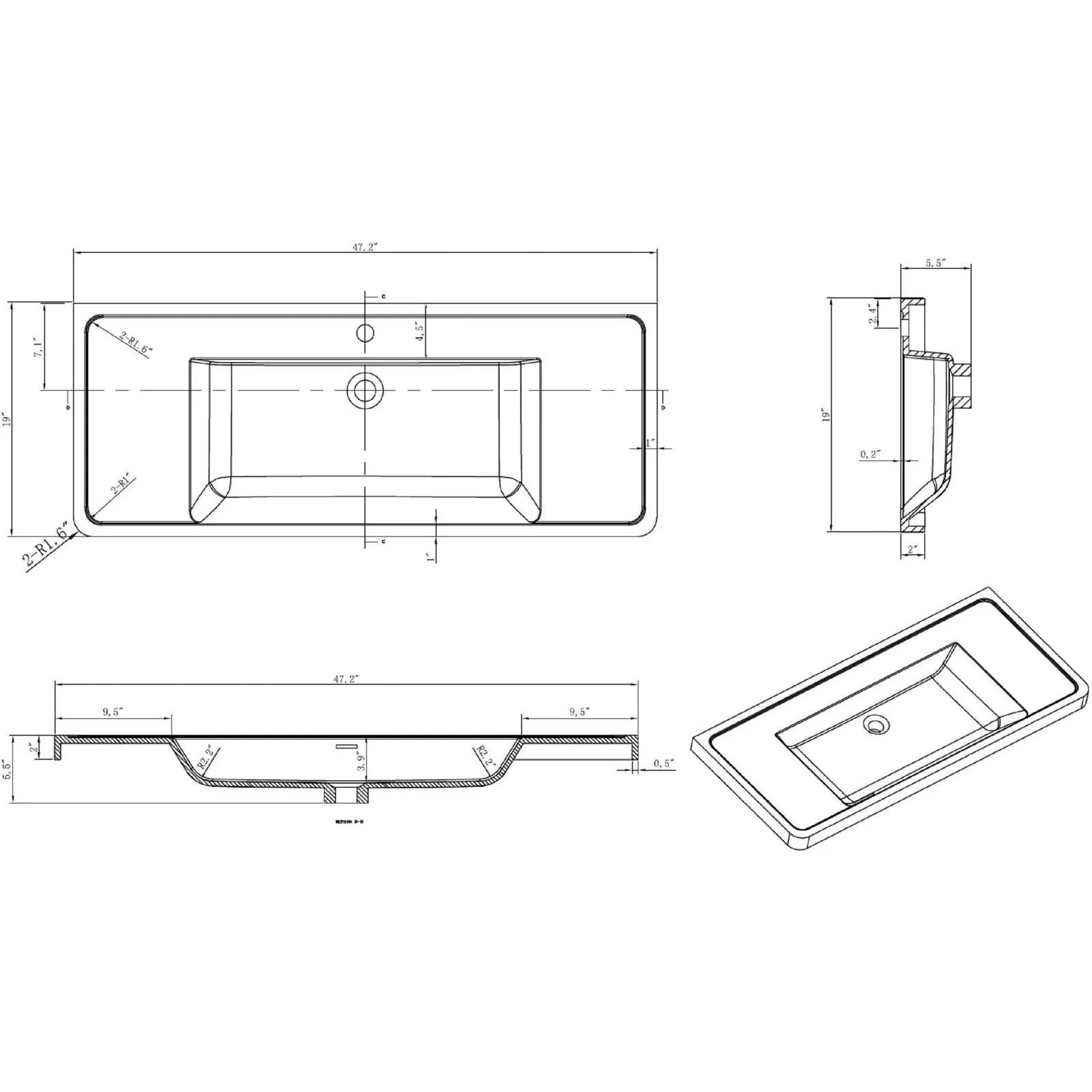 Eviva Glazzy 48" Wall Mount Modern Bathroom Vanity with Single Sink - Image 8