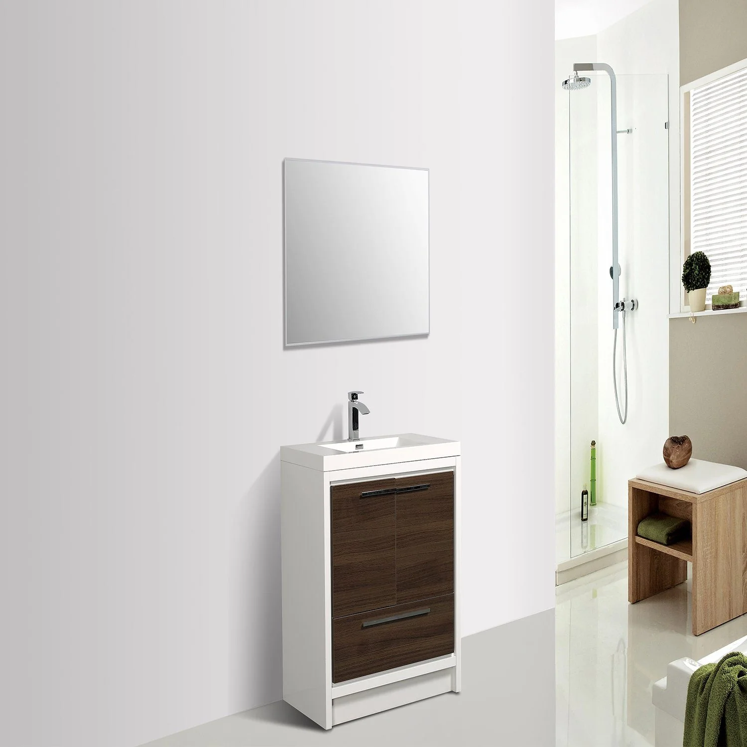 Eviva Grace 30" Bathroom Vanity with White Integrated Acrylic Countertop