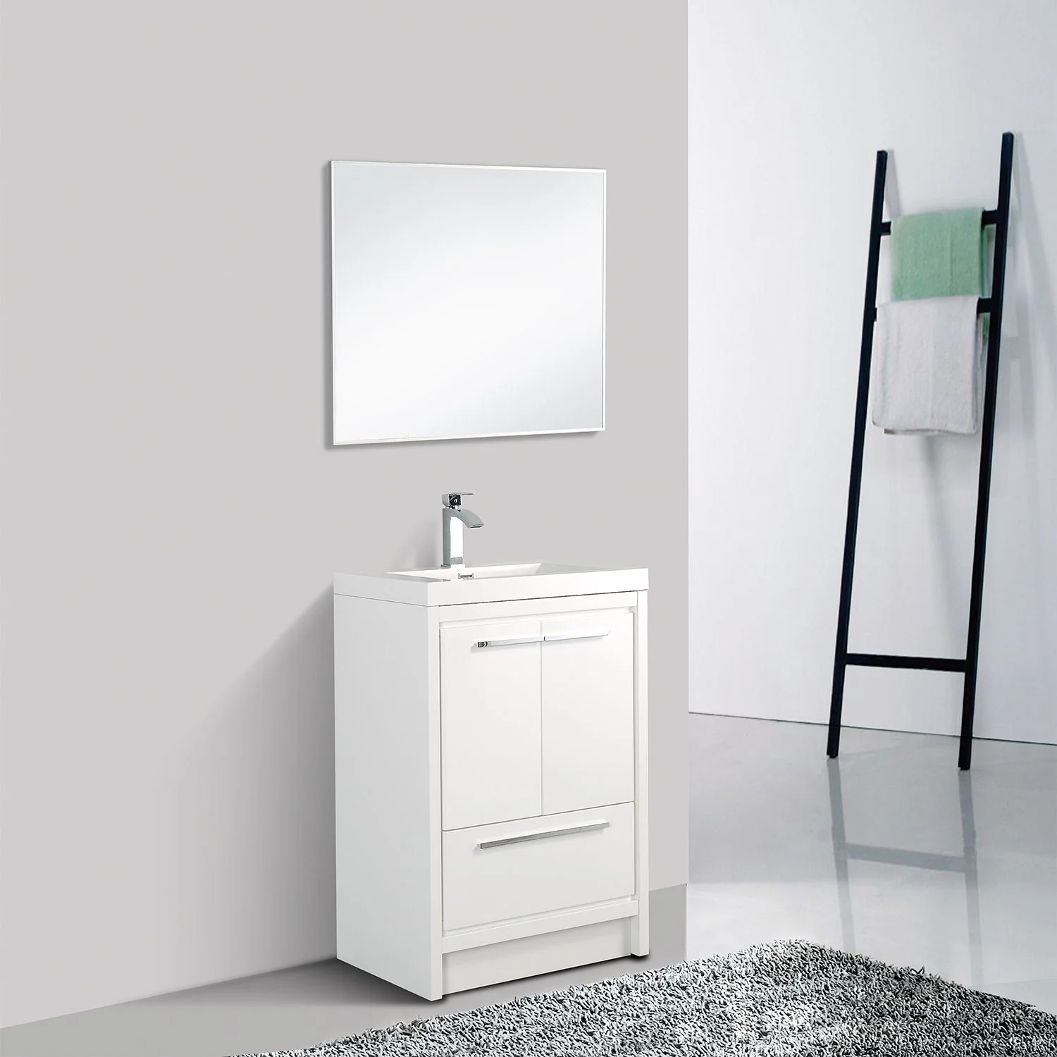Eviva Grace 30" Bathroom Vanity with White Integrated Acrylic Countertop - Image 9