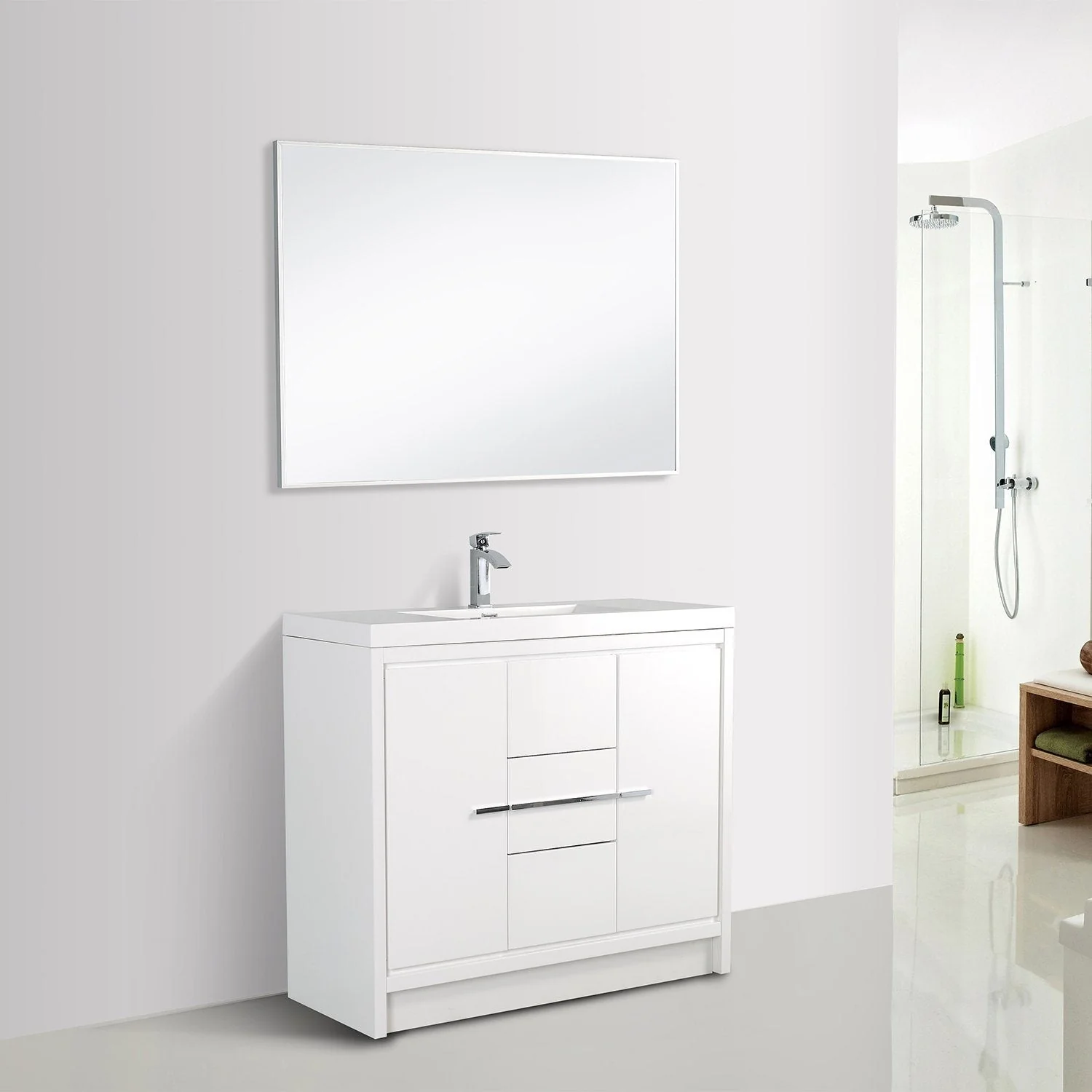 Eviva Grace 48" Bathroom Vanity with White Integrated Acrylic Countertop - Image 9
