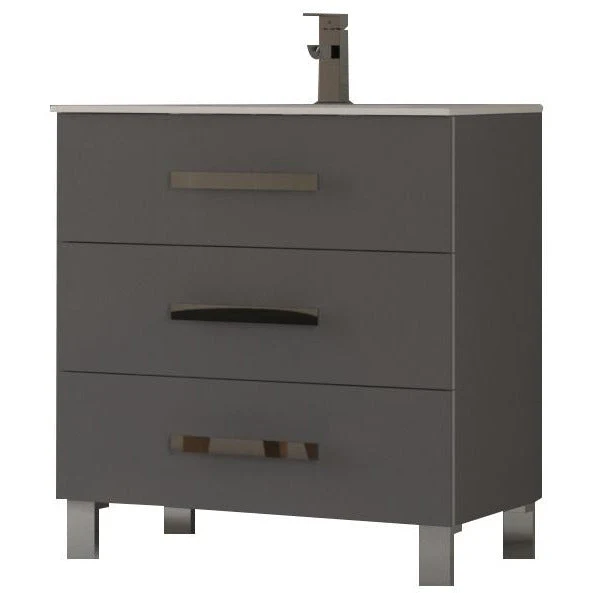 Eviva Libra 31.5" Modern Bathroom Vanity Wall Mount with White Integrated Porcelain Sink - Image 2