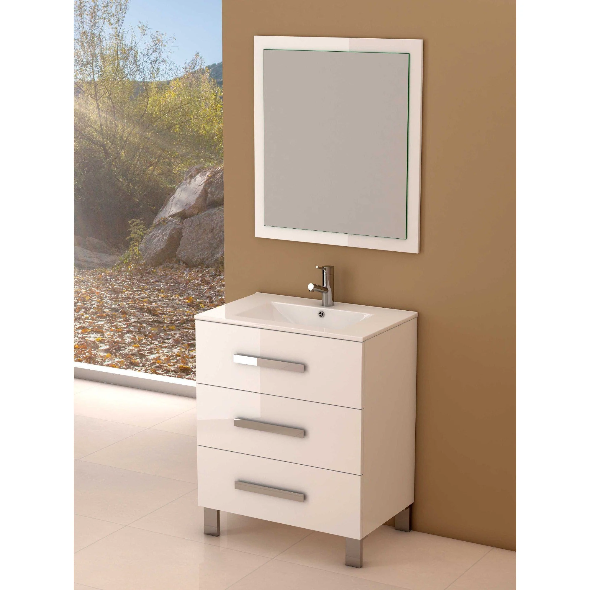 Eviva Libra 31.5" Modern Bathroom Vanity Wall Mount with White Integrated Porcelain Sink - Image 4