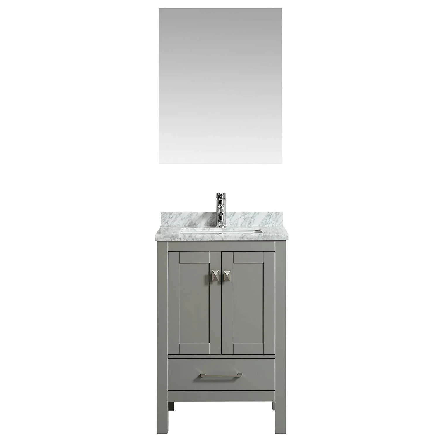 Eviva London 24" Transitional Bathroom Vanity with White Carrara Marble Countertop - Image 6