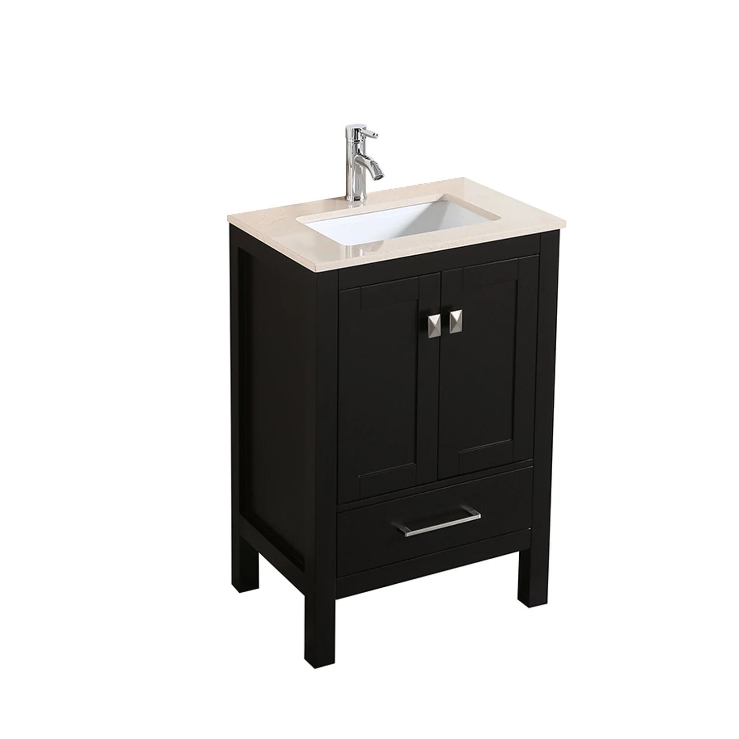 Eviva London 24" Transitional Bathroom Vanity with White Carrara Marble Countertop - Image 9