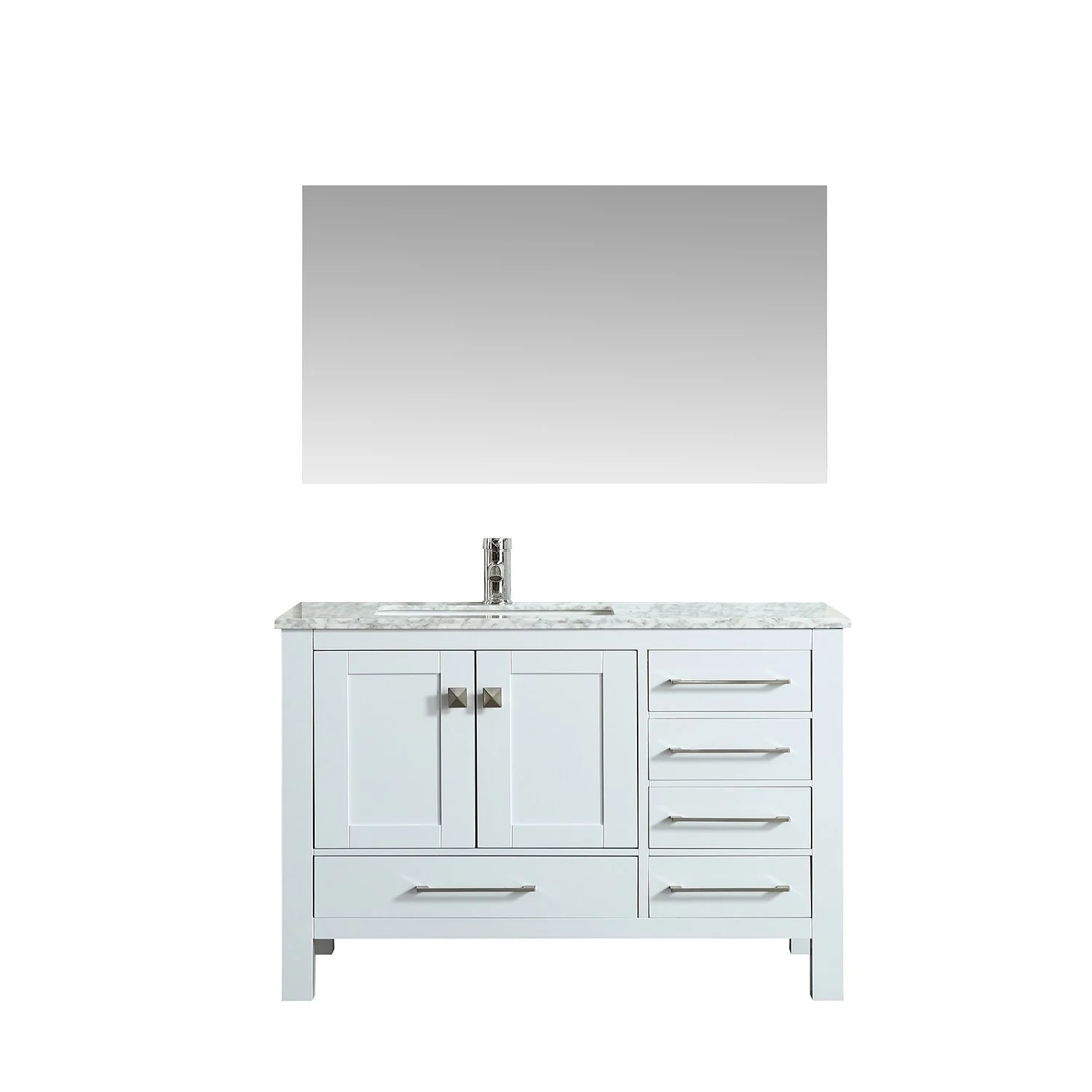 Eviva London 42" Transitional Bathroom Vanity with White Carrara Marble Countertop - Image 13