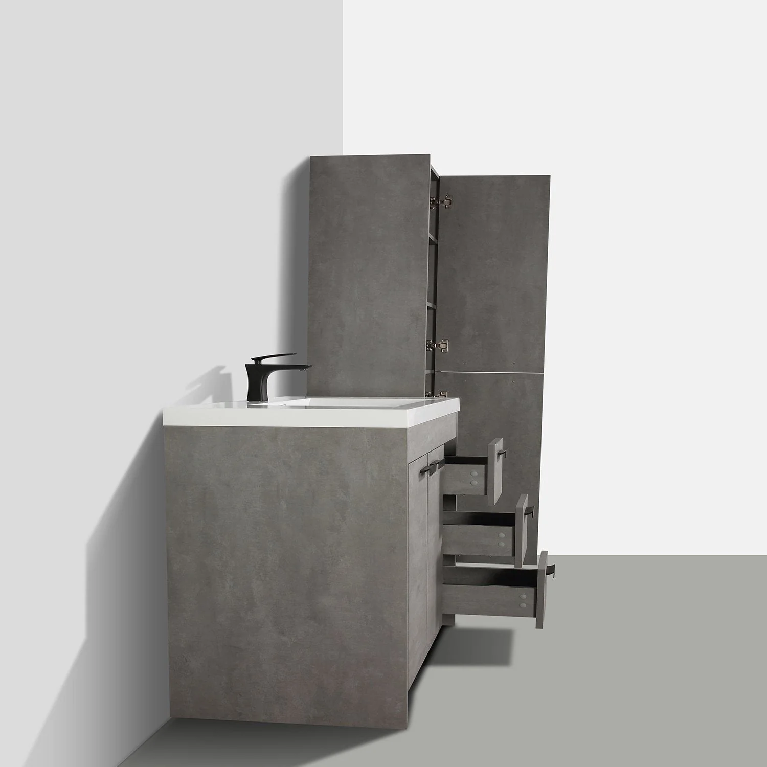 Eviva Lugano 36" Modern Bathroom Vanity with White Integrated Acrylic Sink - Image 5