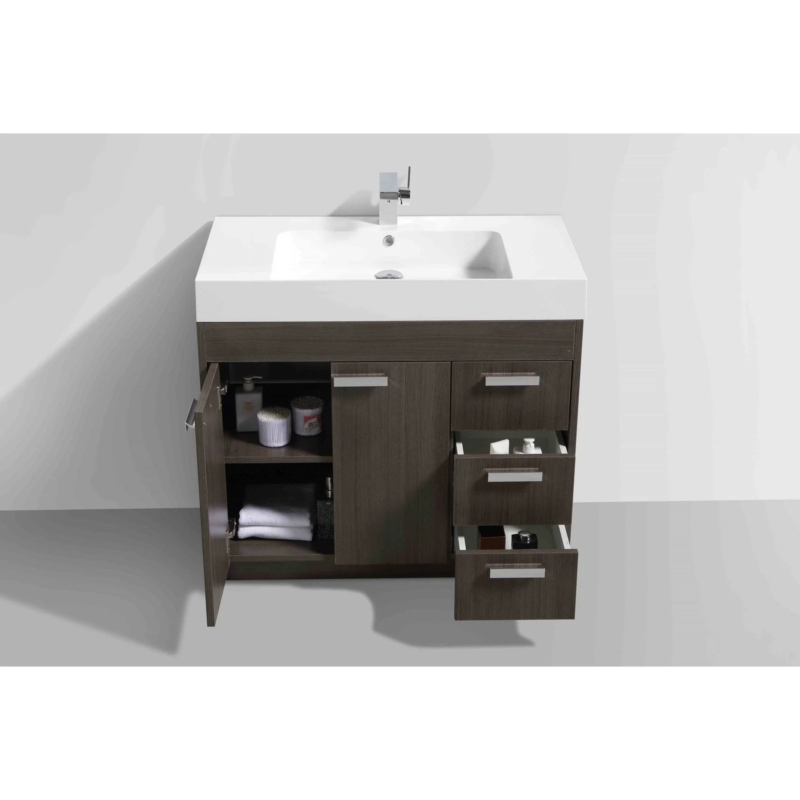 Eviva Lugano 36" Modern Bathroom Vanity with White Integrated Acrylic Sink - Image 9