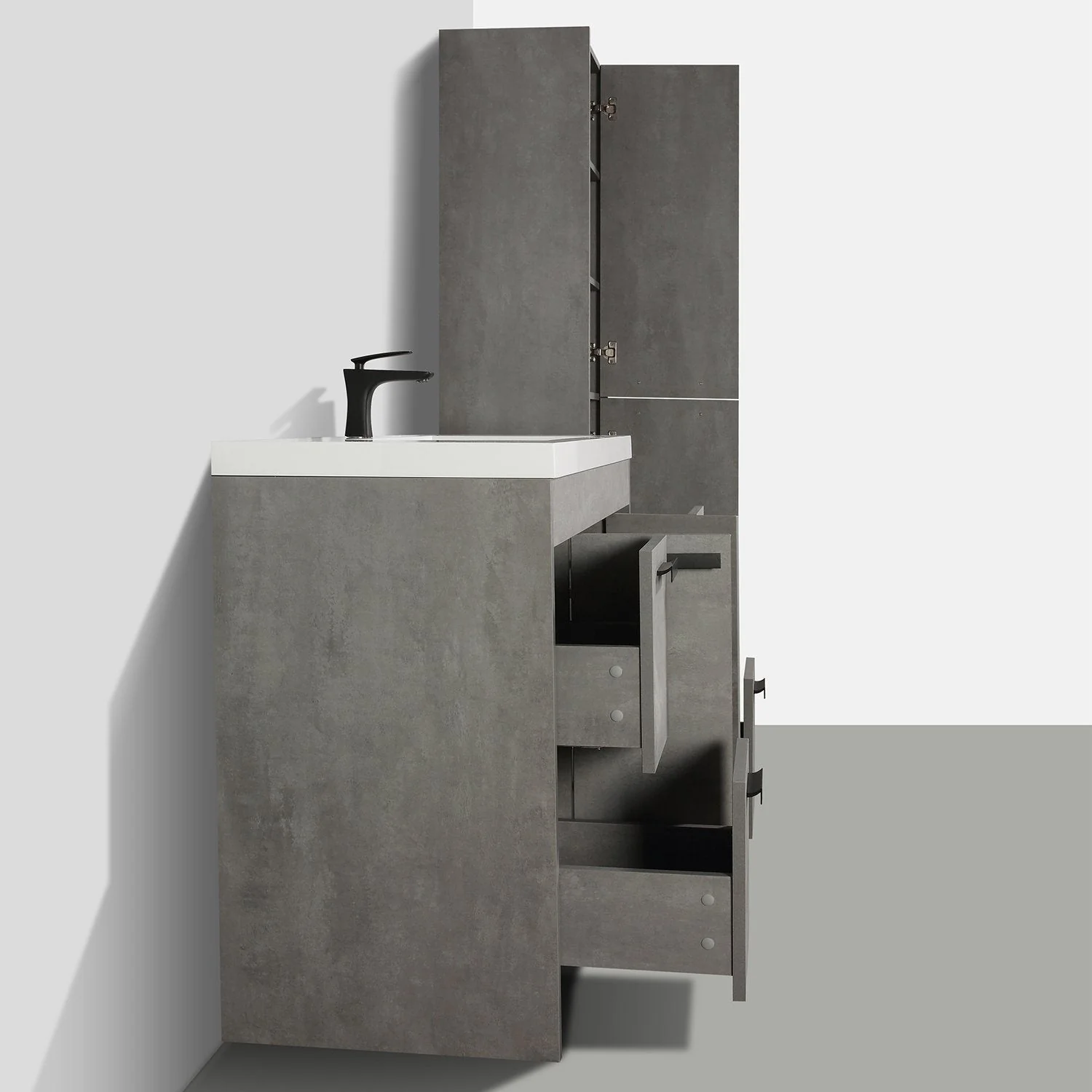 Eviva Lugano 42" Modern Bathroom Vanity with White Integrated Acrylic Sink - Image 11