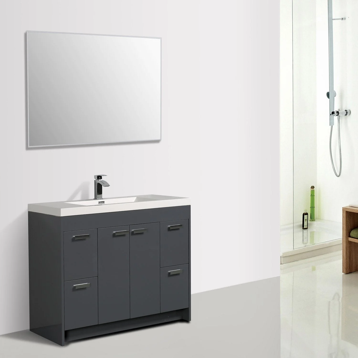 Eviva Lugano 42" Modern Bathroom Vanity with White Integrated Acrylic Sink - Image 18
