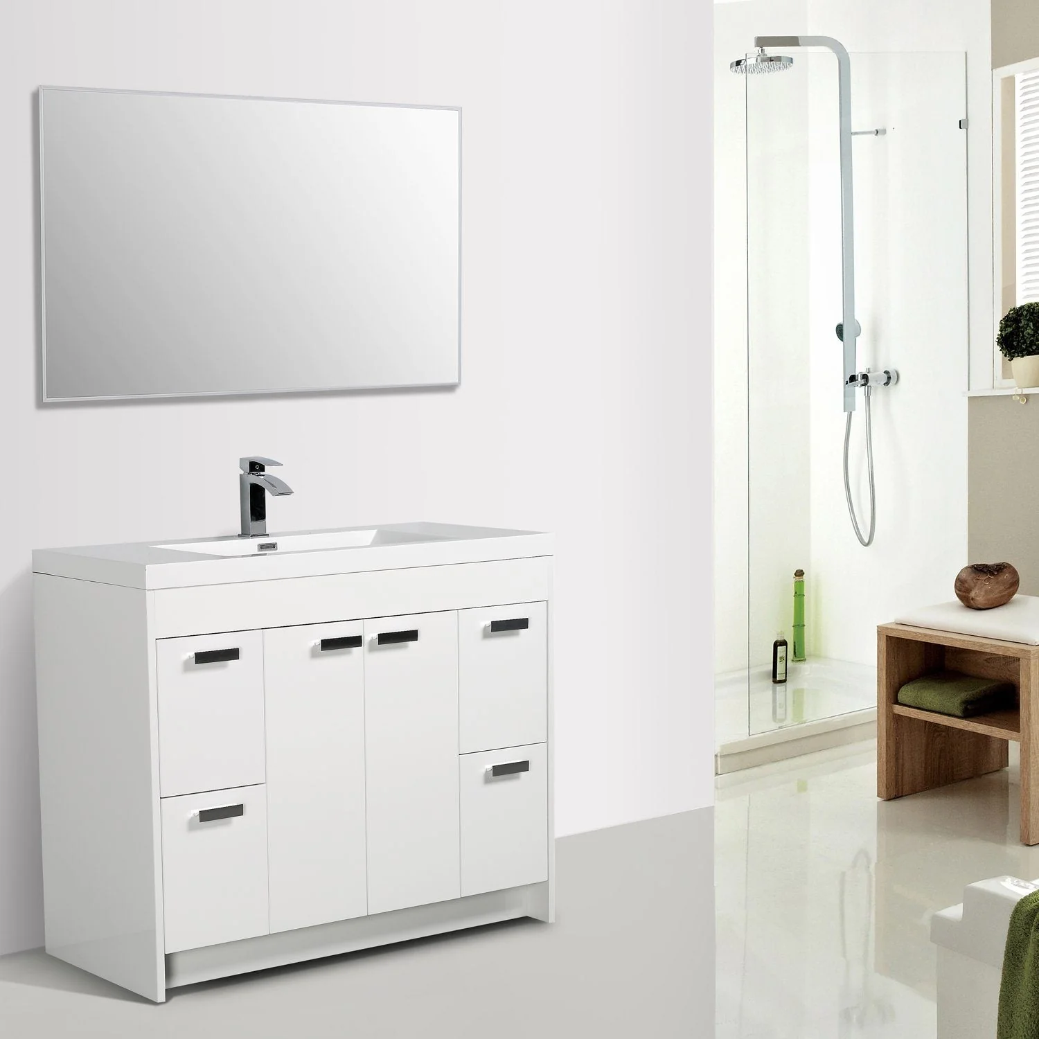 Eviva Lugano 42" Modern Bathroom Vanity with White Integrated Acrylic Sink - Image 23
