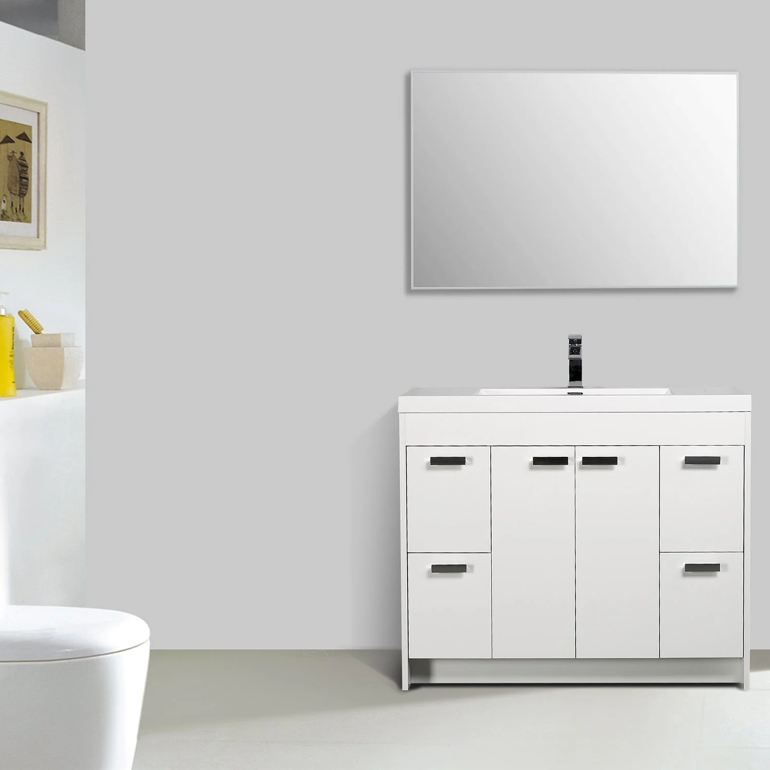 Eviva Lugano 42" Modern Bathroom Vanity with White Integrated Acrylic Sink - Image 25