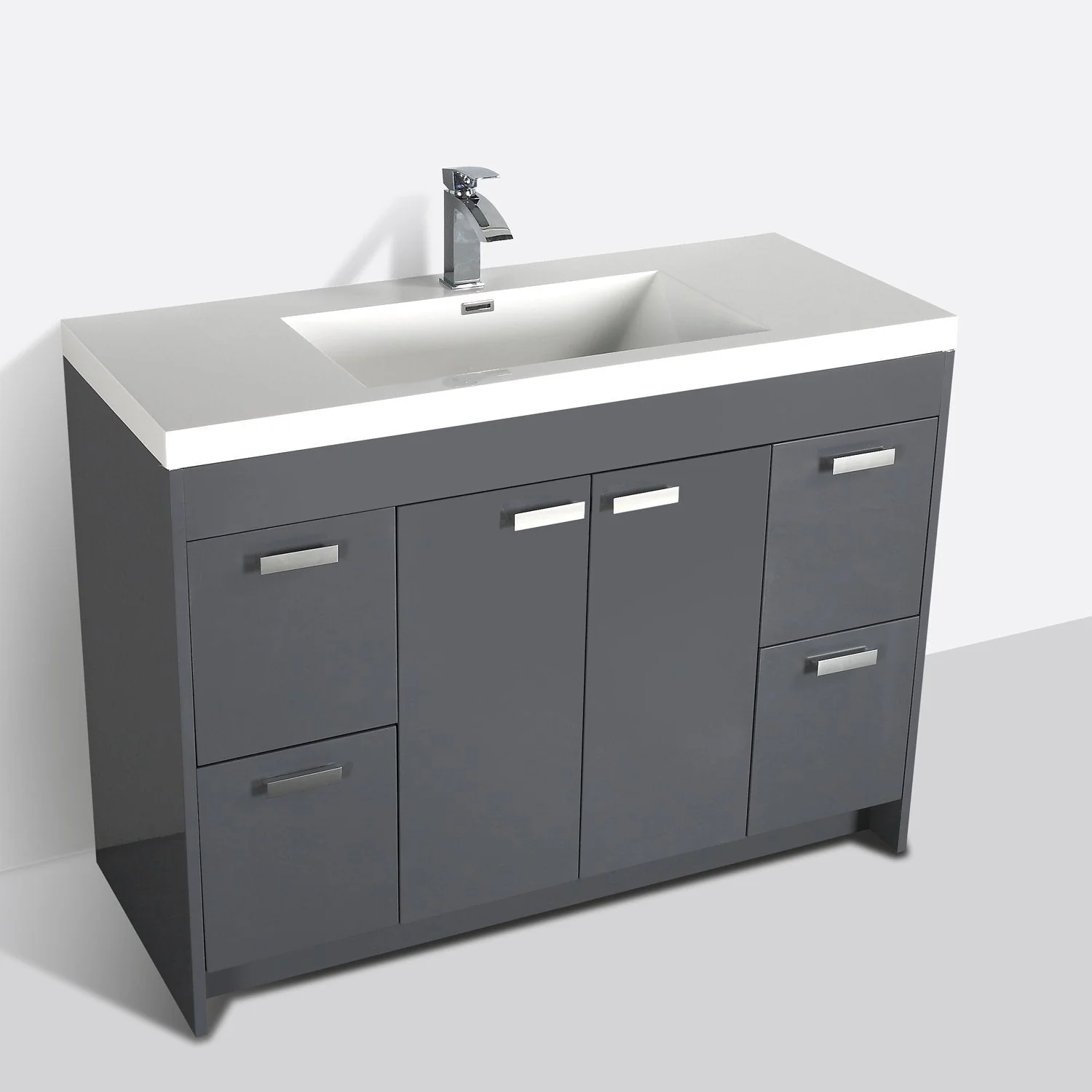 Eviva Lugano 48" Modern Bathroom Vanity with White Integrated Acrylic Sink - Image 17