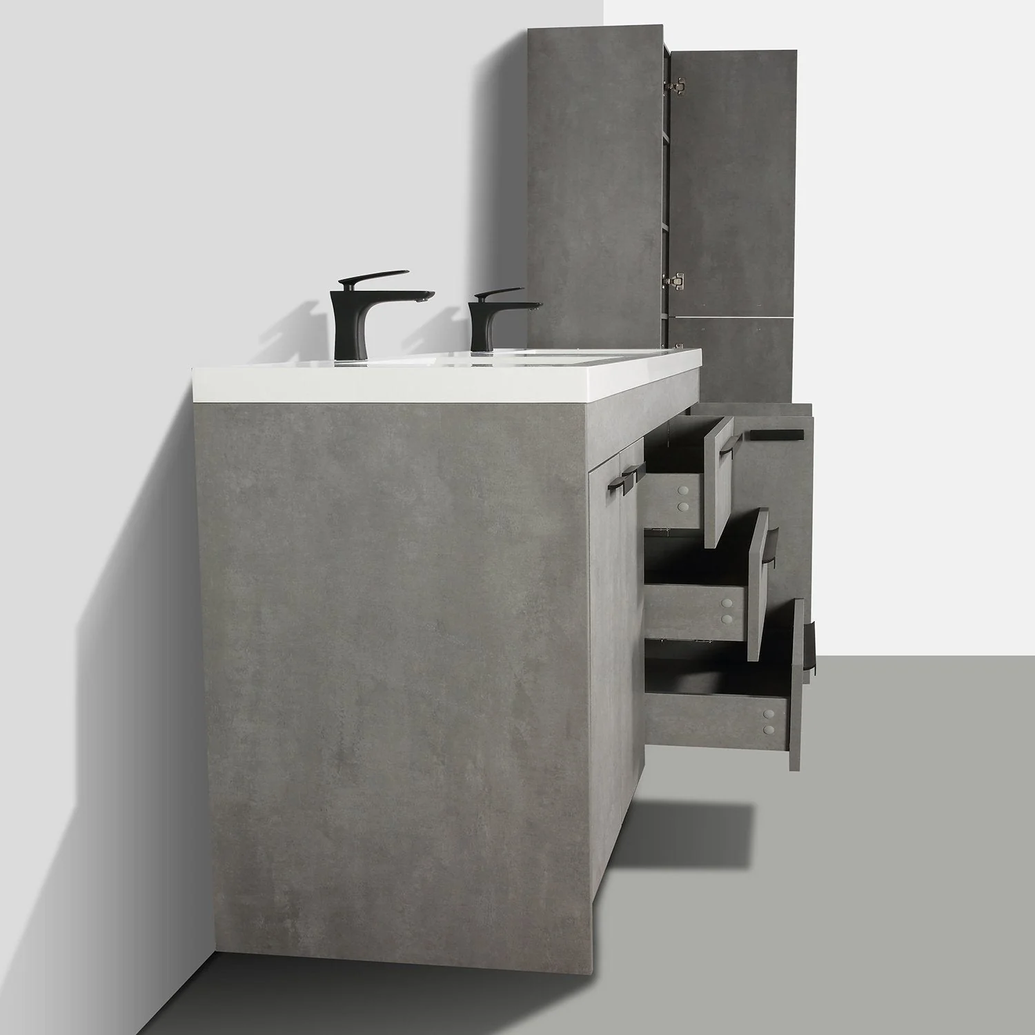 Eviva Lugano 72" Modern Bathroom Vanity with White Integrated Acrylic Sink - Image 6