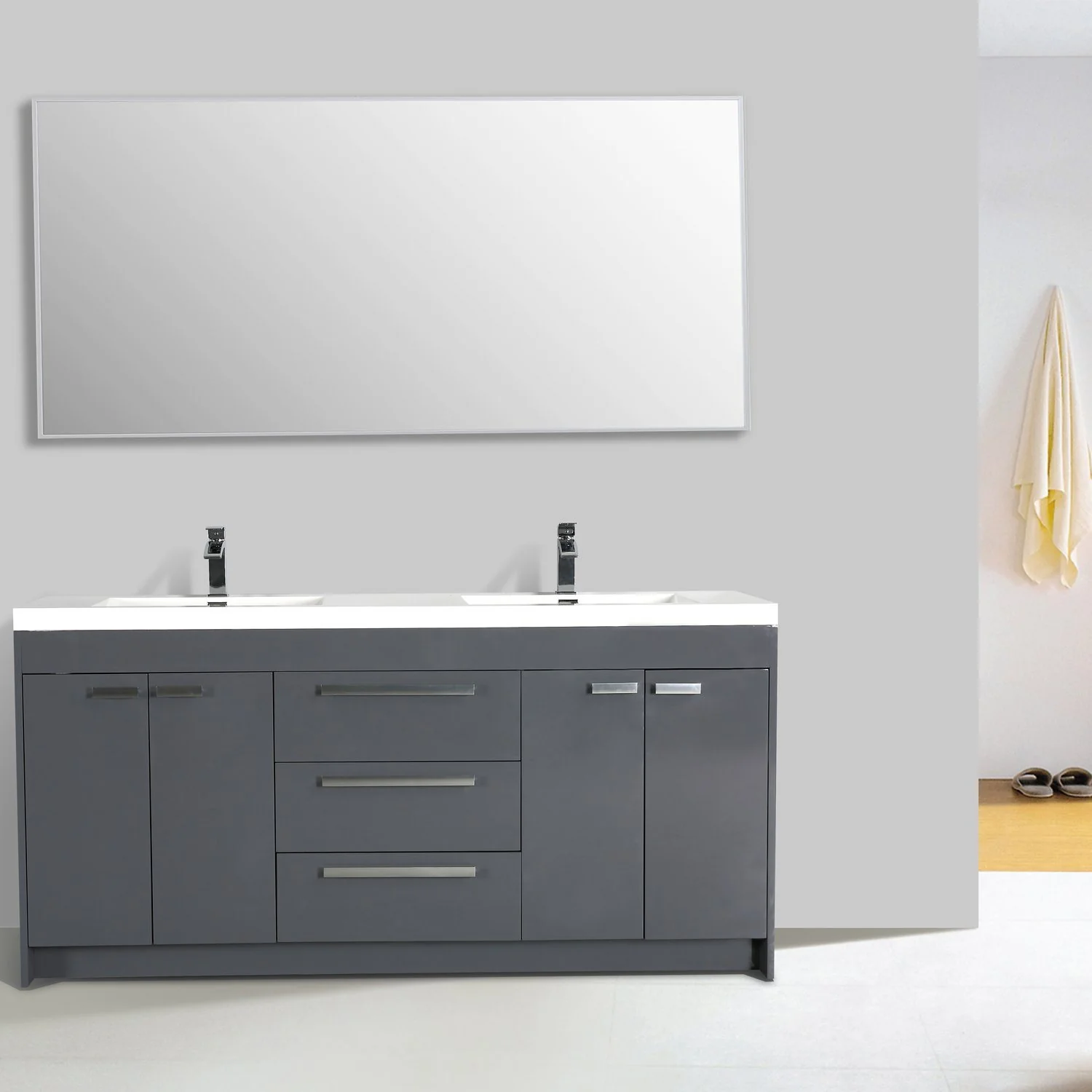 Eviva Lugano 72" Modern Bathroom Vanity with White Integrated Acrylic Sink - Image 8