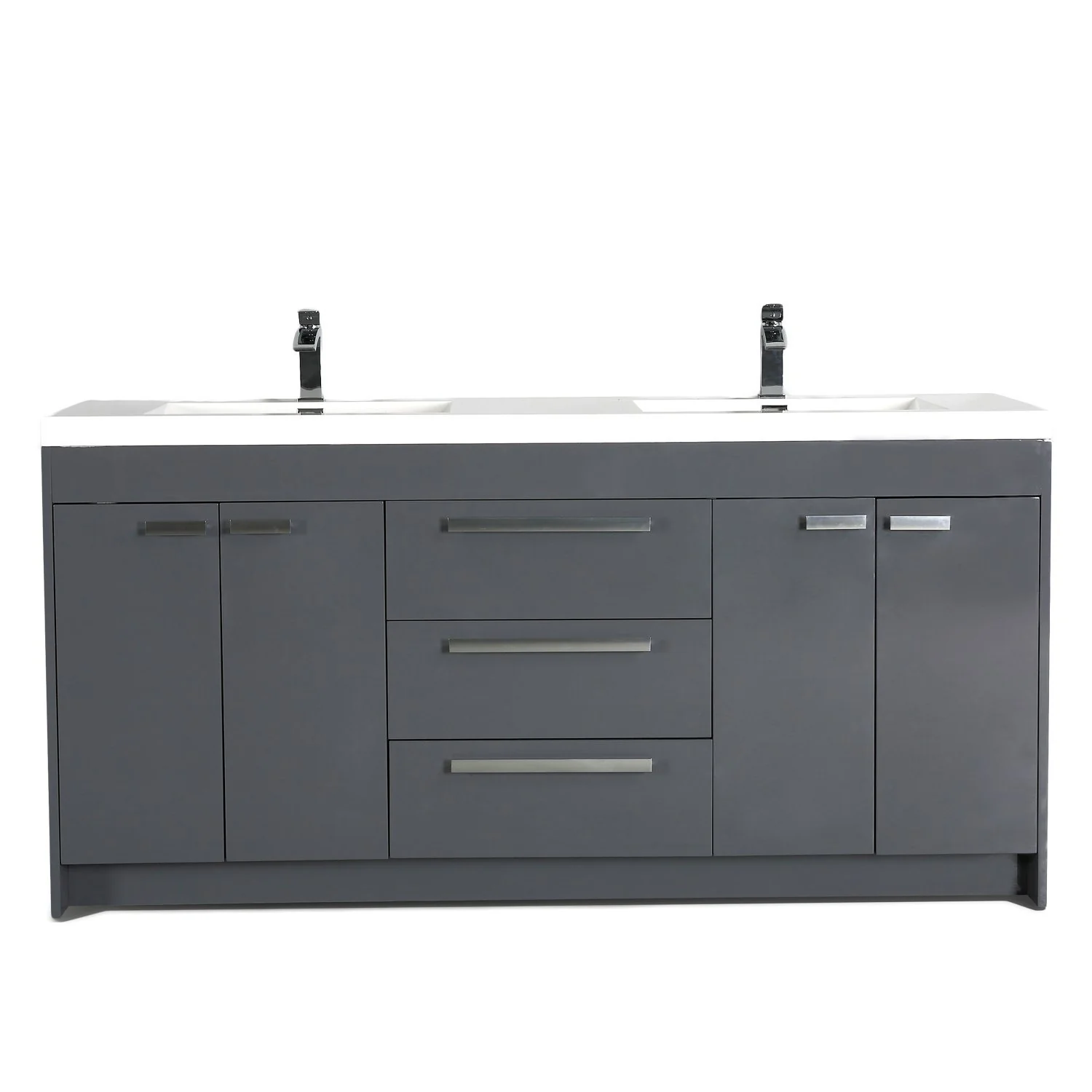 Eviva Lugano 84" Modern Bathroom Vanity with White Integrated Acrylic Double Sink - Image 11