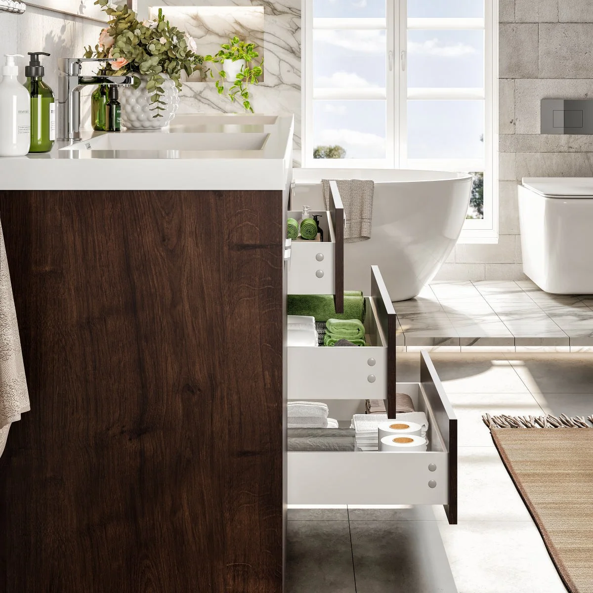 Eviva Lugano 84" Modern Double Sink Bathroom Vanity with White Integrated Acrylic Top - Image 31