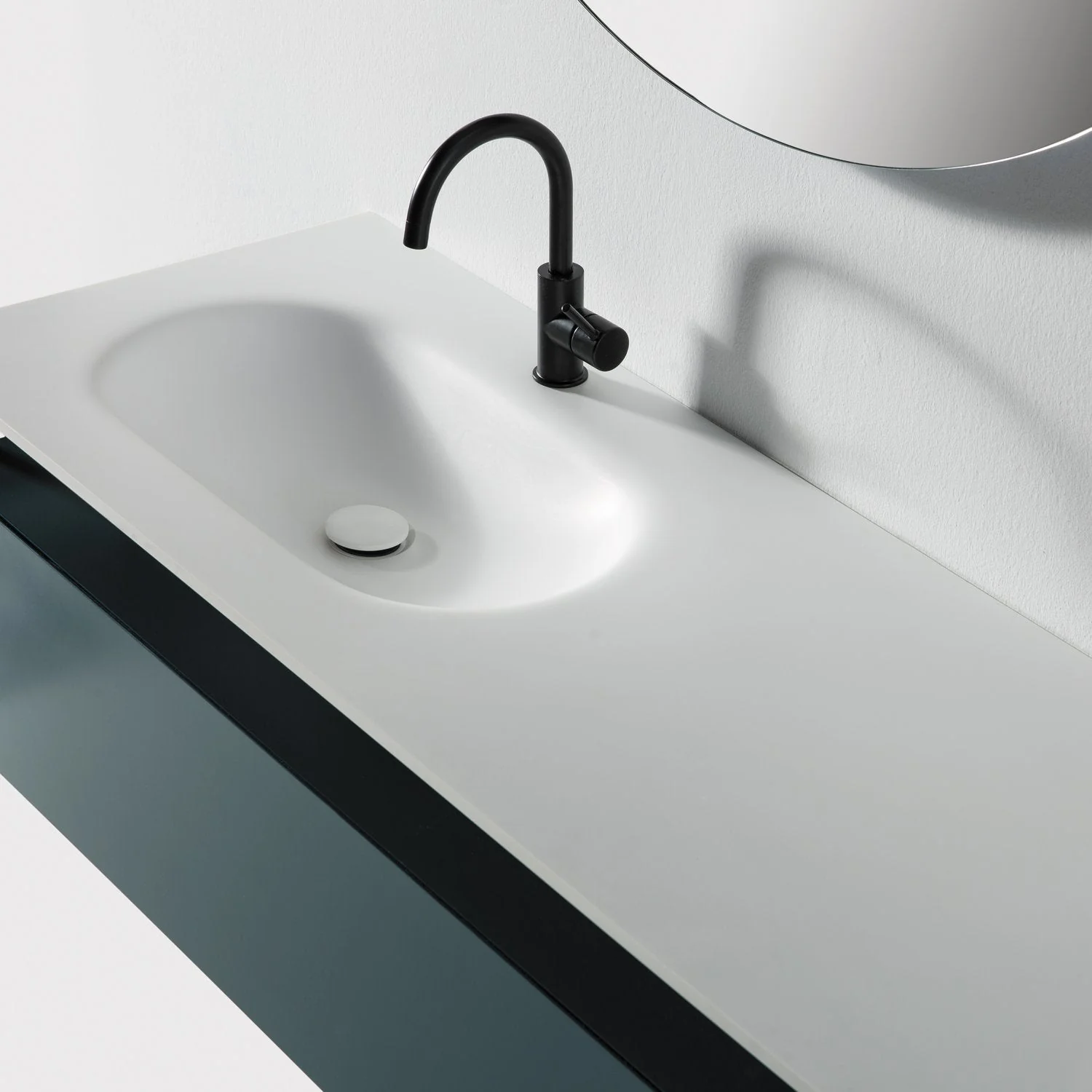 Eviva Modena 51" Wall Mounted Teal Bathroom Vanity with White Integrated Solid Surface Countertop - Image 2