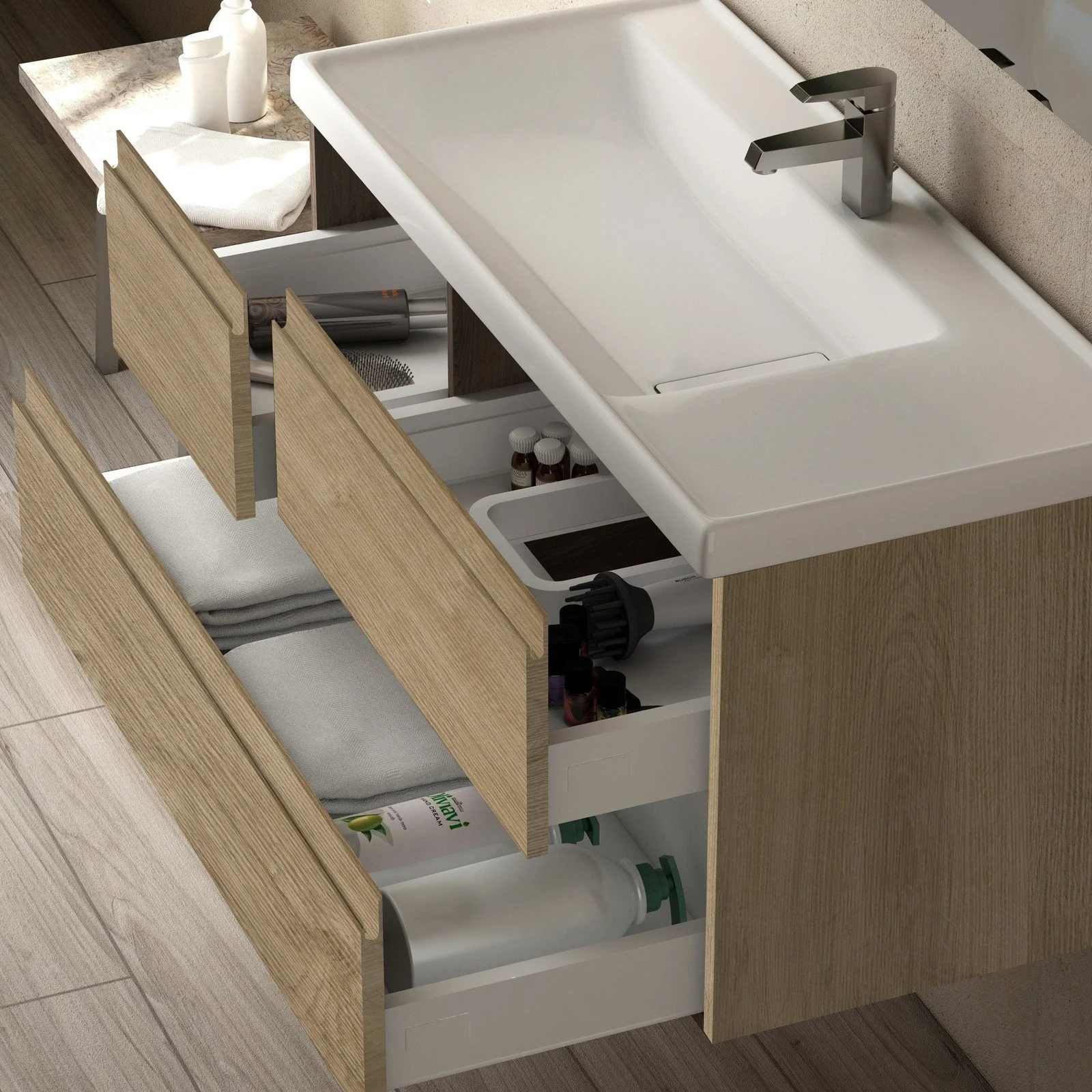 Eviva Roxy 32" Natural Oak Vanity with Porcelain sink - Image 3